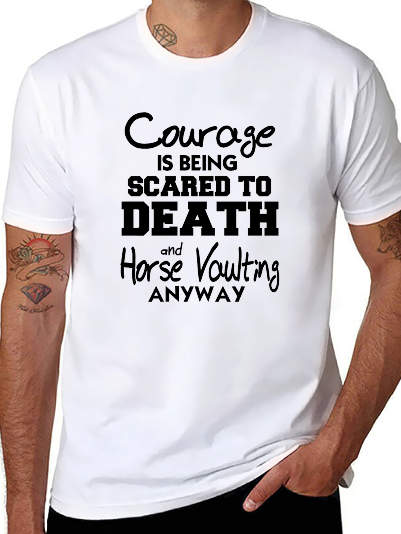 Courage Horse Vaulting T-Shirt - Bold Graphic Tee
