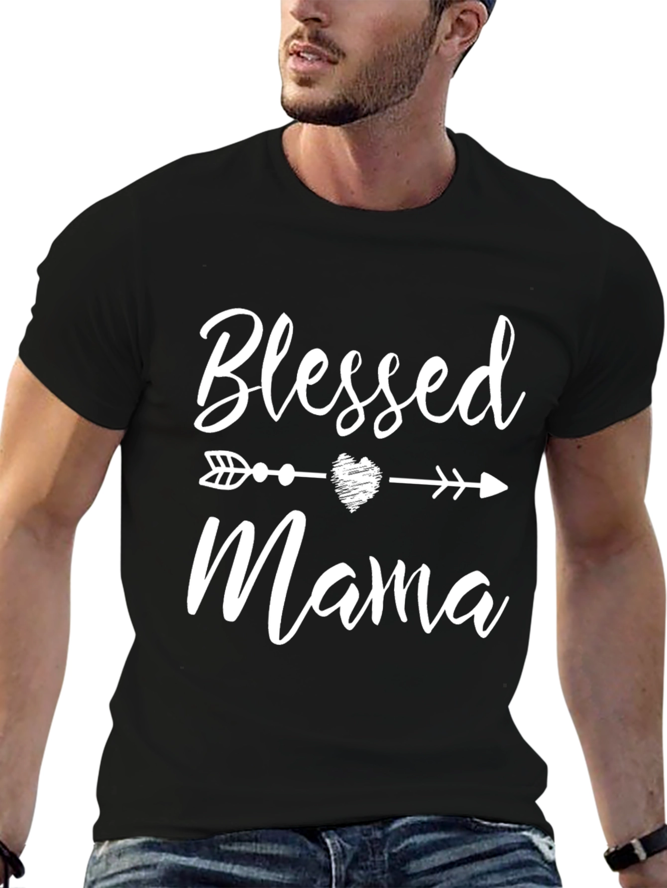 Blessed Mama Graphic Tee - Arrow Heart Design