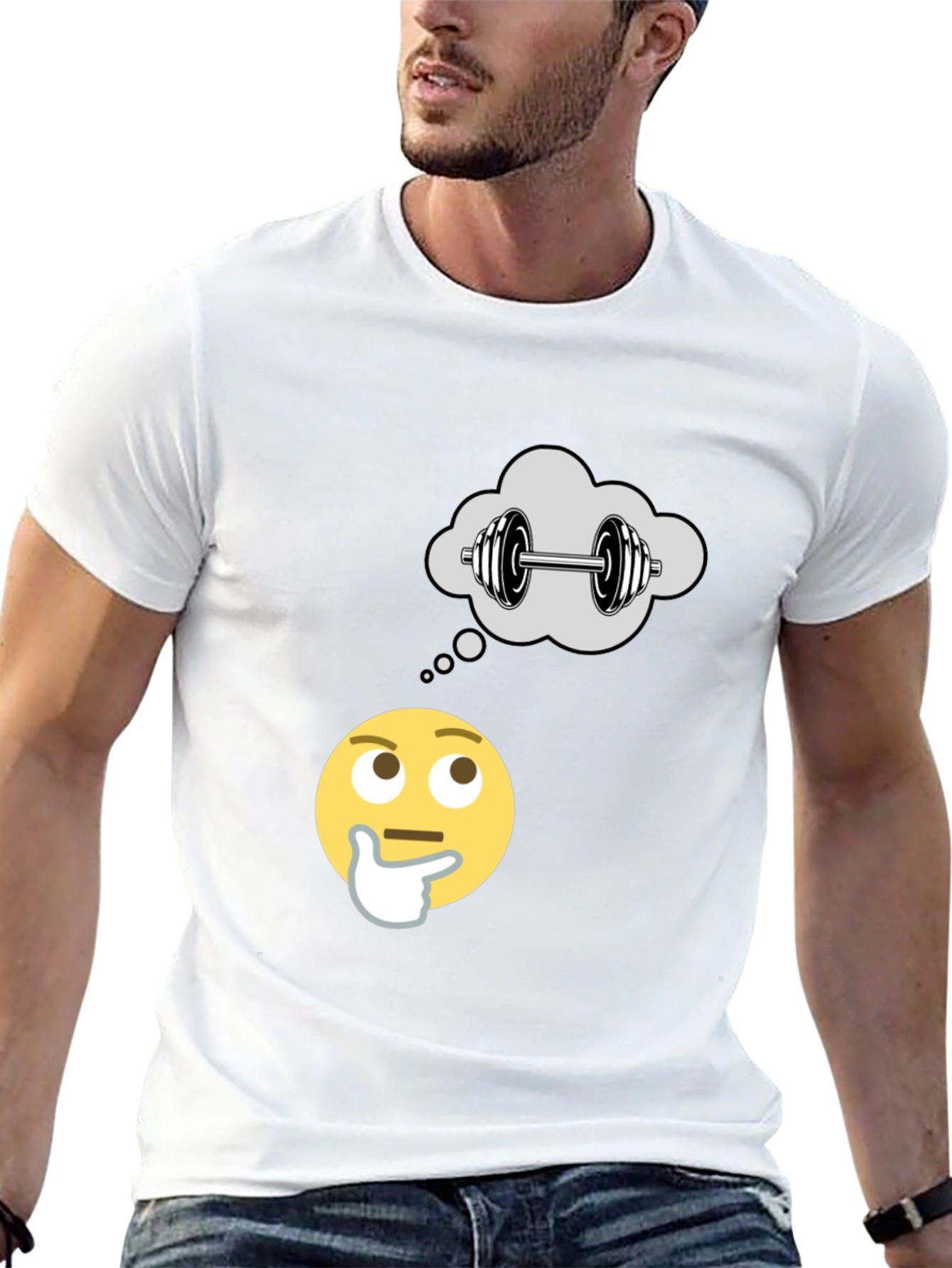 Thinking About Weights Black T-Shirt
