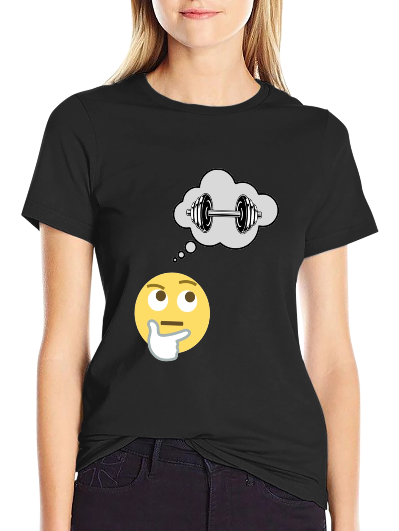 Thinking About Weights Black T-Shirt