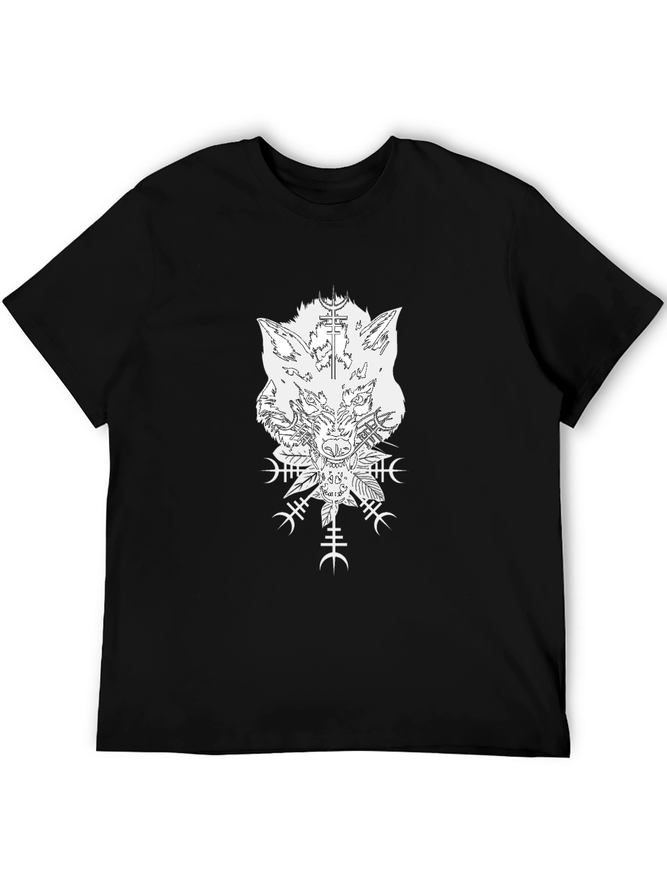 Wolf & Viking Symbol Graphic Black T-Shirt