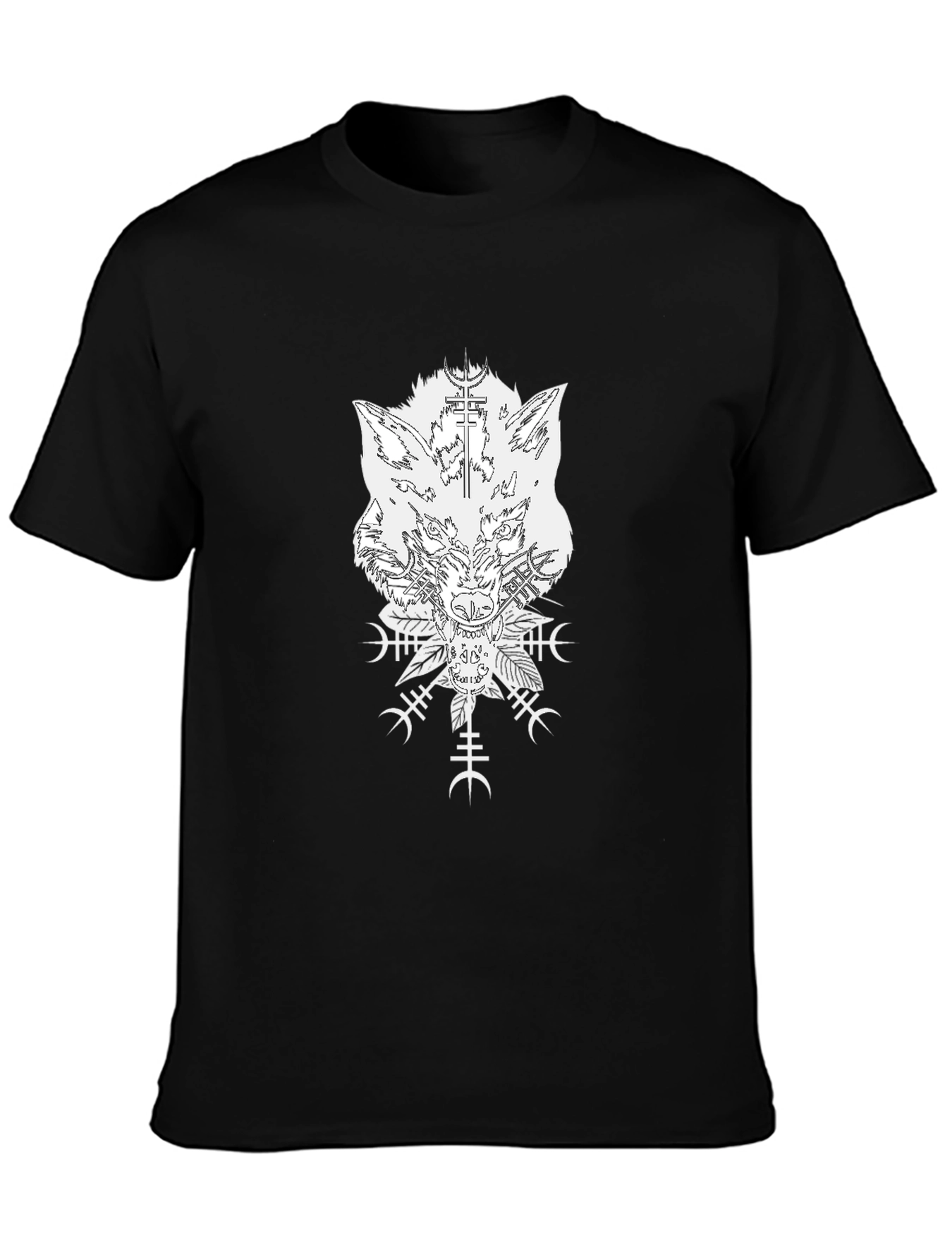 Wolf & Viking Symbol Graphic Black T-Shirt