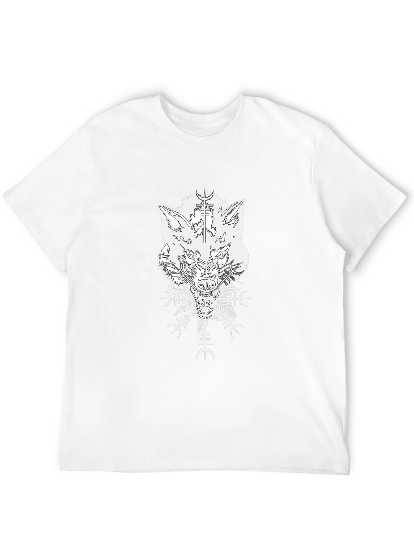 Wolf & Viking Symbol Graphic Black T-Shirt