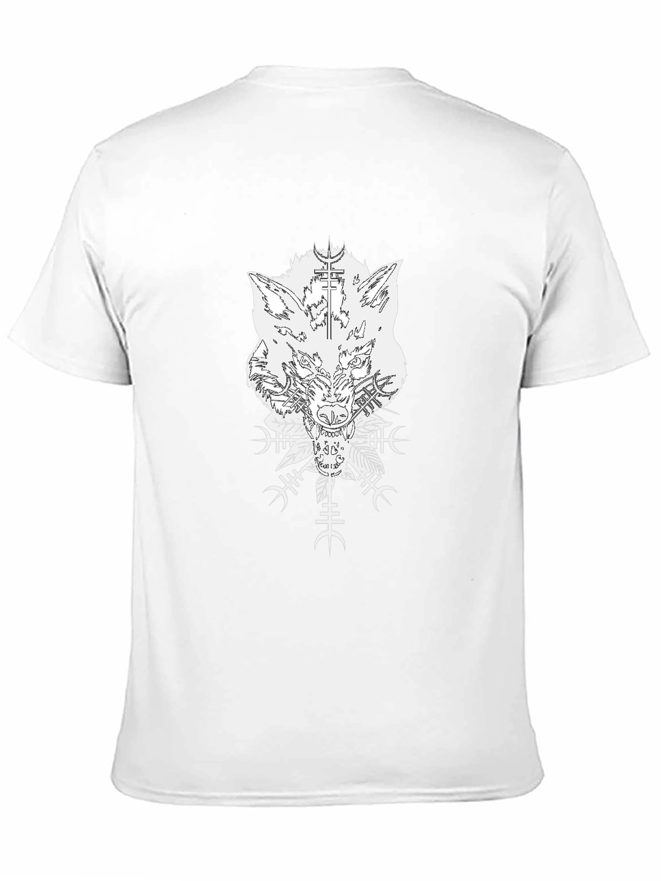 Wolf & Viking Symbol Graphic Black T-Shirt