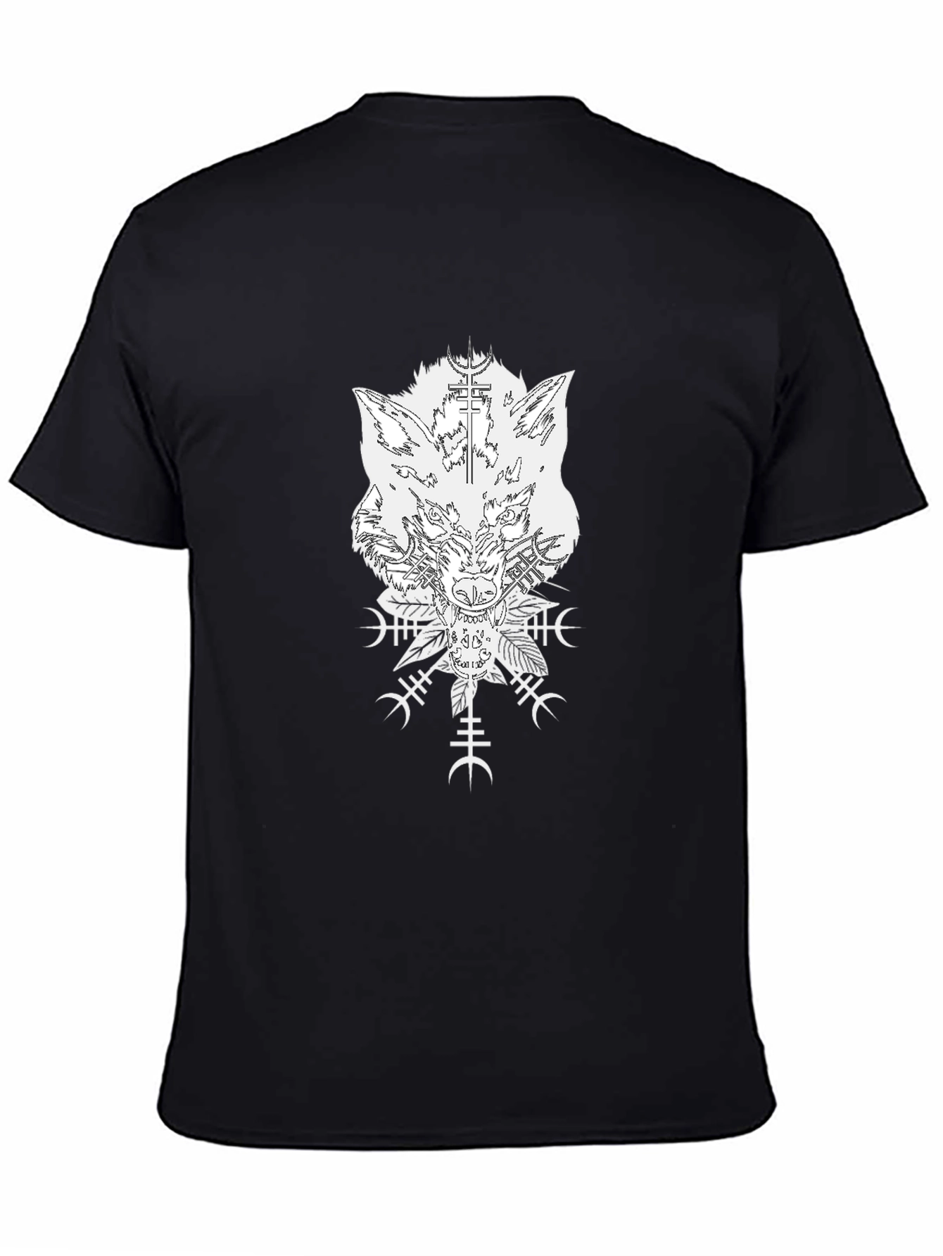 Wolf & Viking Symbol Graphic Black T-Shirt