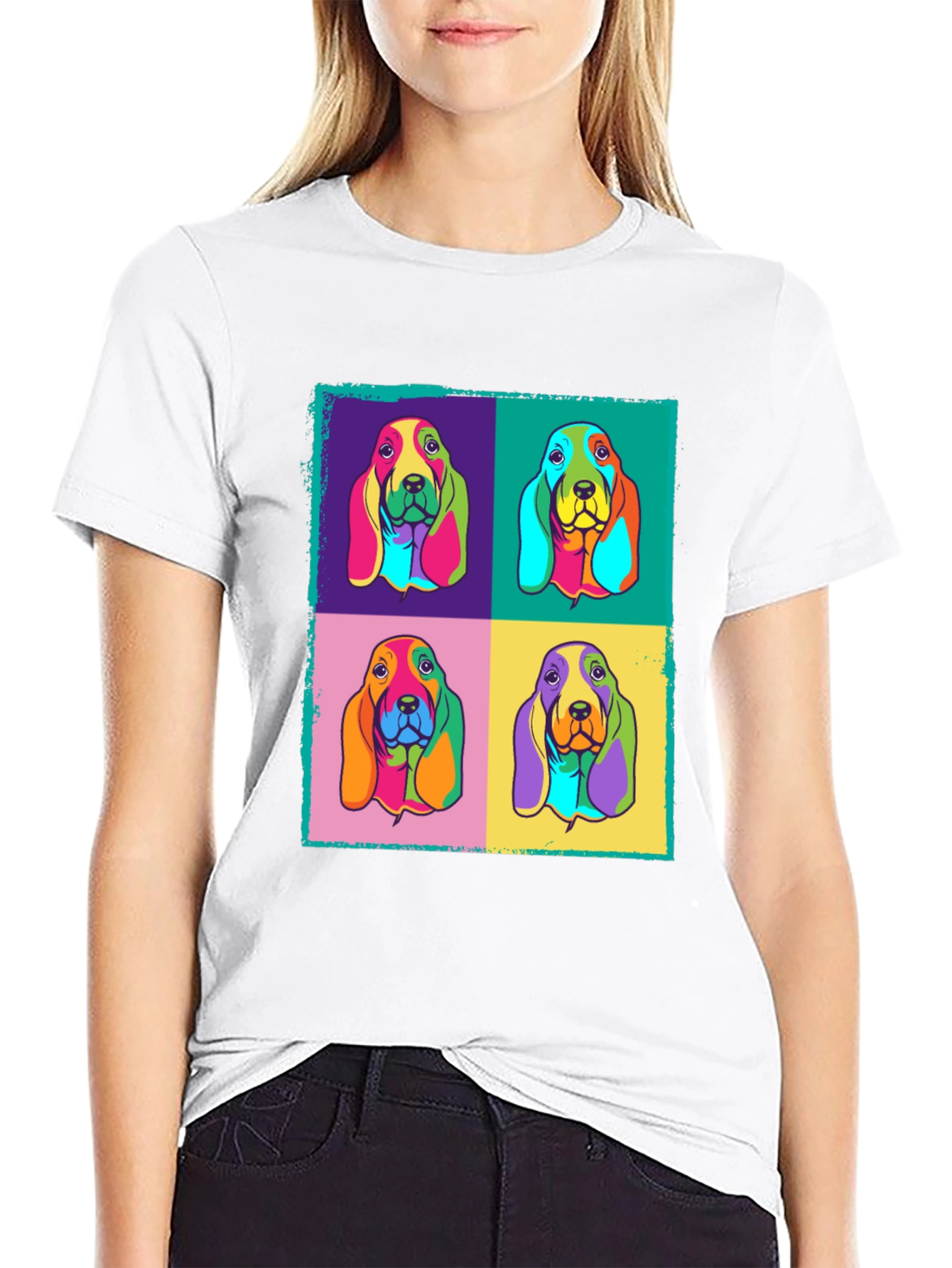 Pop Art Basset Hound Graphic Tee