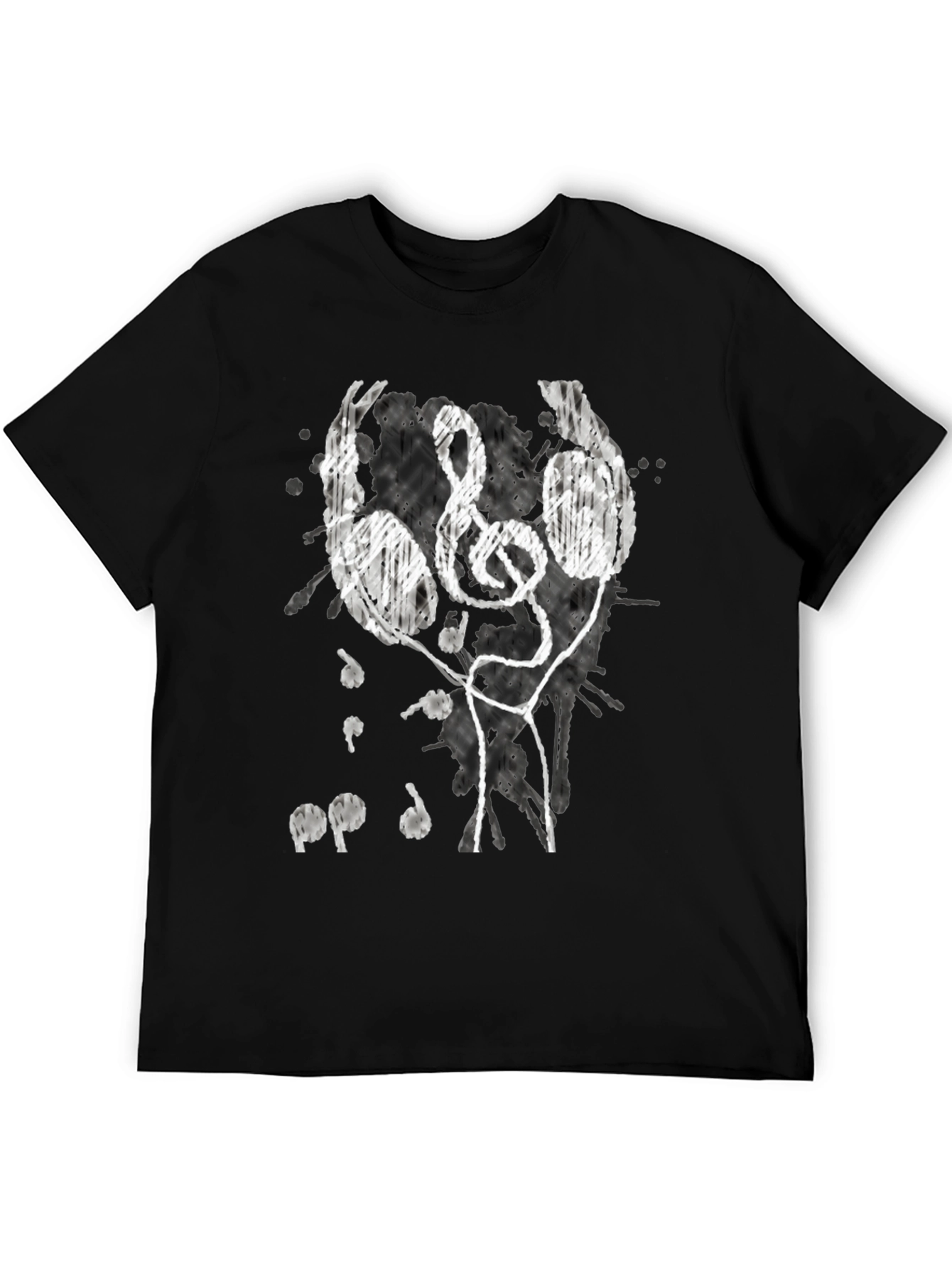 Music Lovers Tee: Headphones & Treble Clef Design