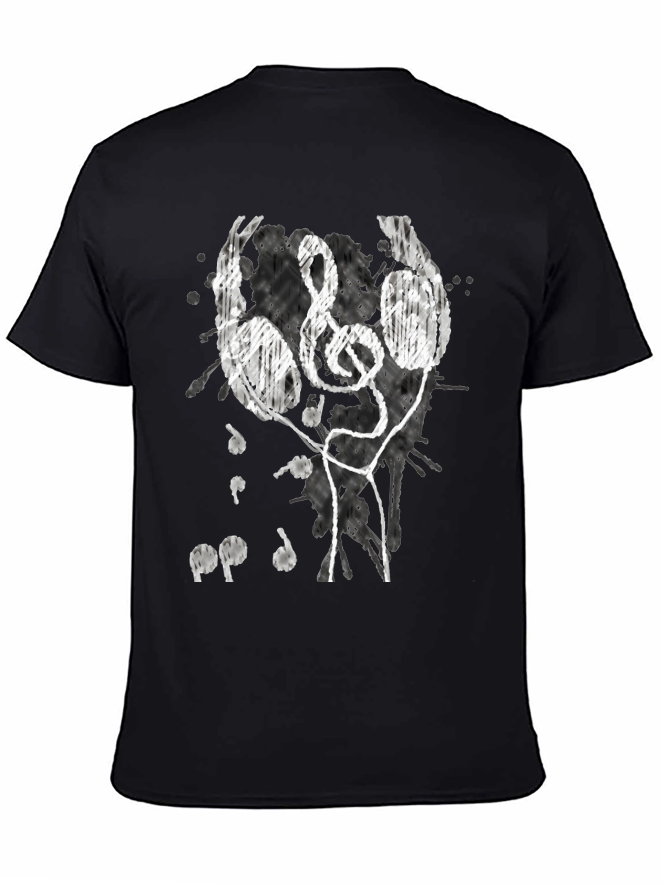 Music Lovers Tee: Headphones & Treble Clef Design