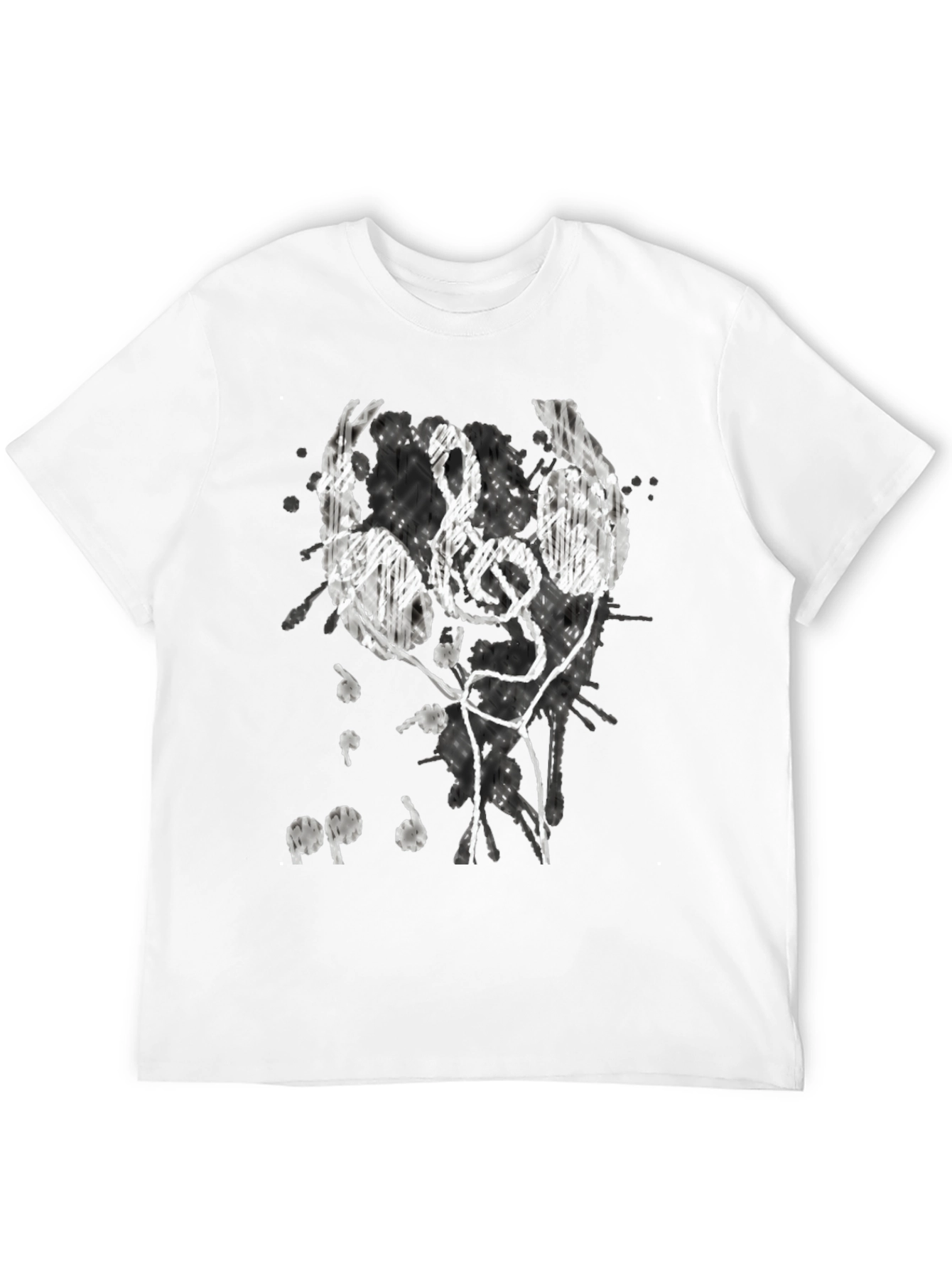 Music Lovers Tee: Headphones & Treble Clef Design