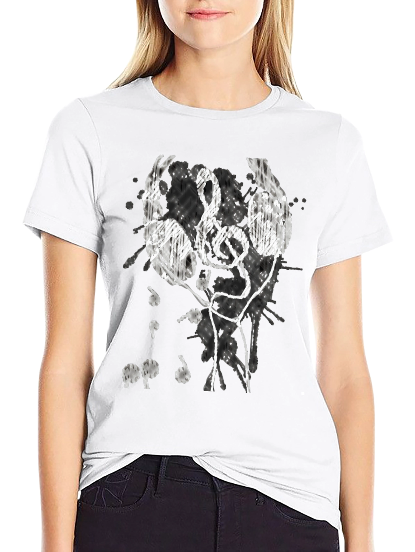 Music Lovers Tee: Headphones & Treble Clef Design