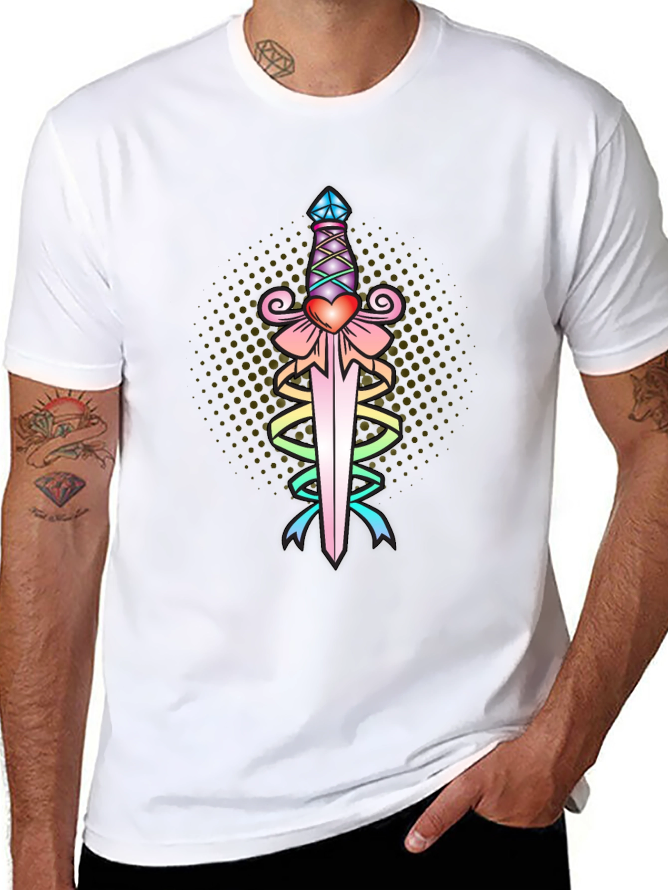 Heart Dagger Tee - Black Graphic T-Shirt