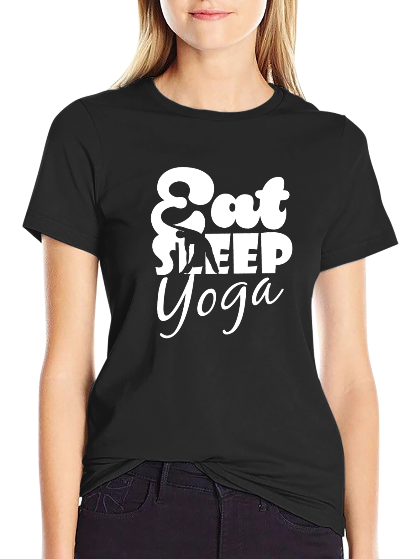 Eat Sleep Yoga Black Tee