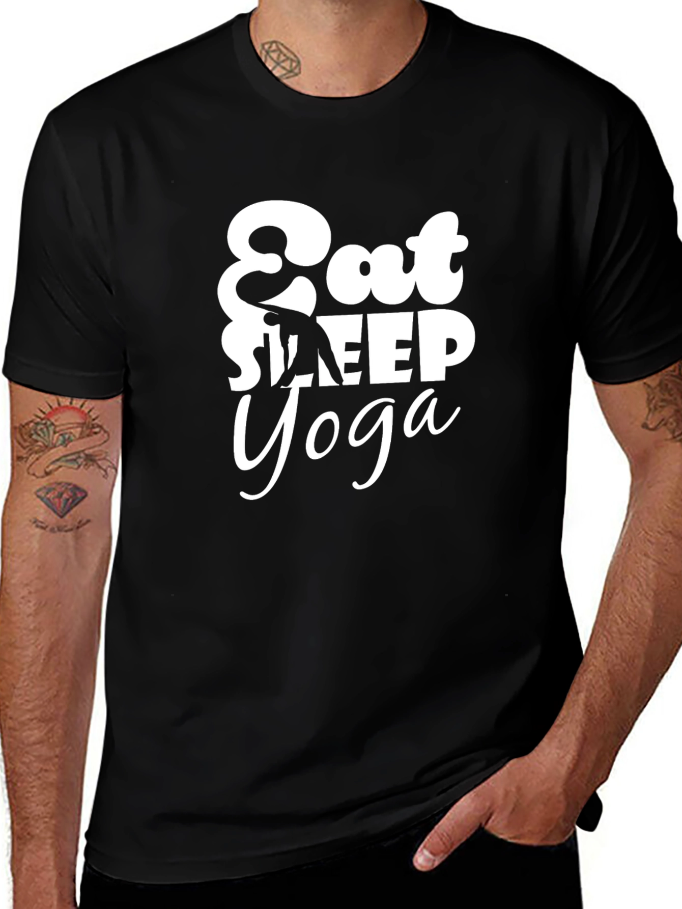 Eat Sleep Yoga Black Tee