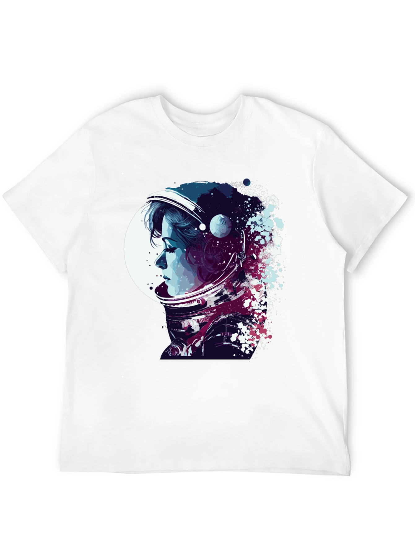 Astronaut Woman Graphic T-Shirt - Stylish Space Design