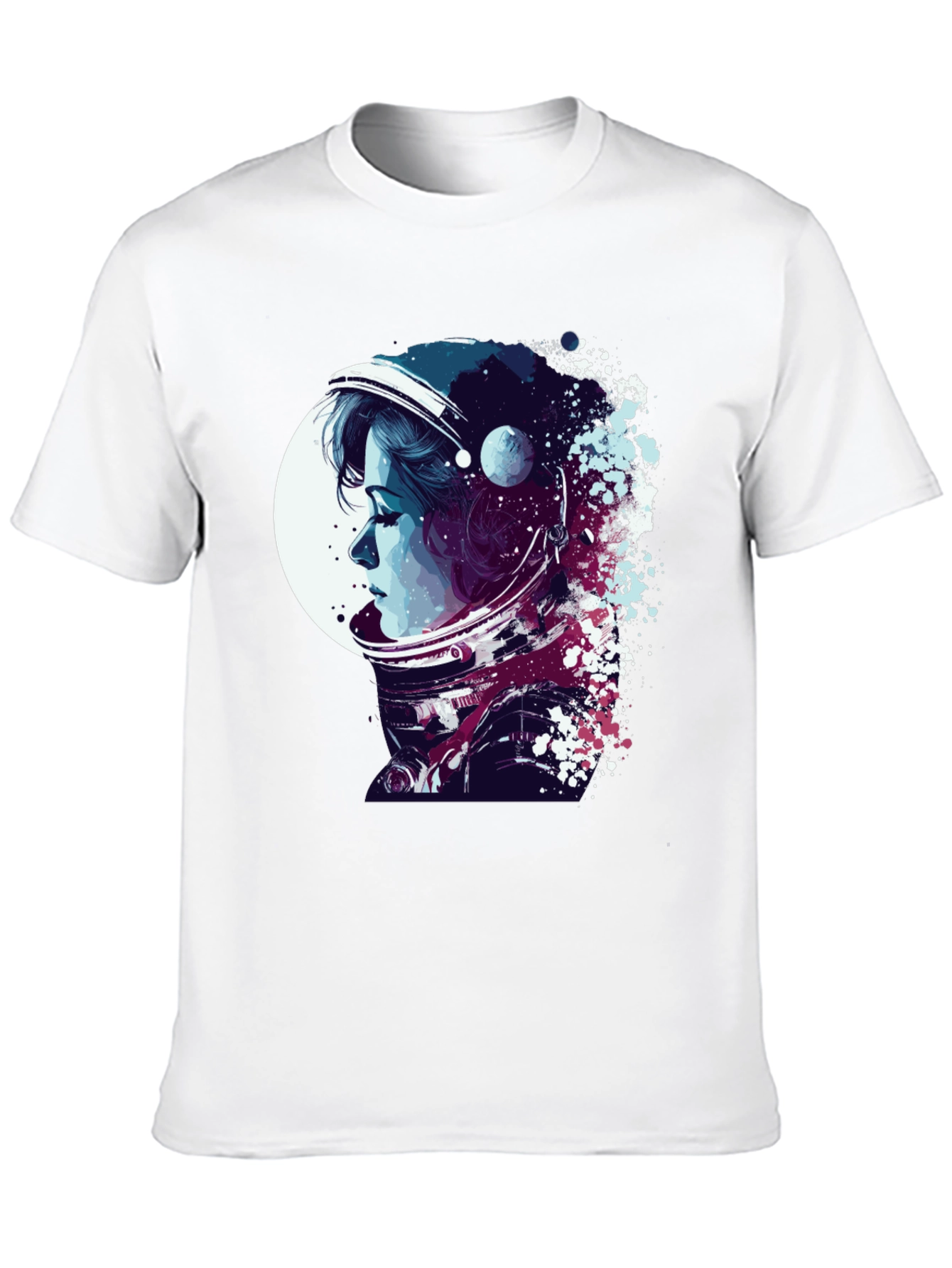 Astronaut Woman Graphic T-Shirt - Stylish Space Design