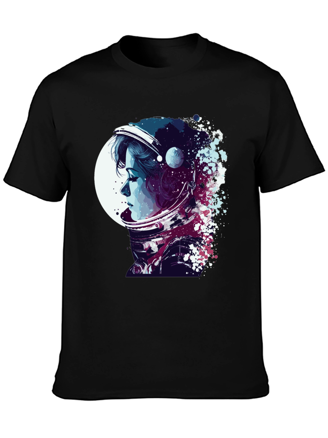 Astronaut Woman Graphic T-Shirt - Stylish Space Design