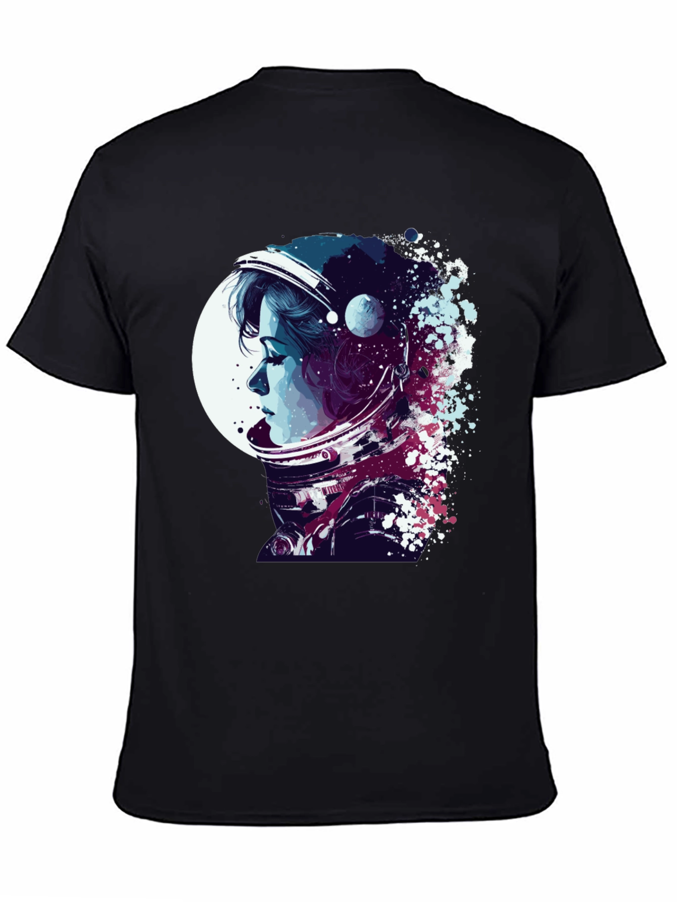 Astronaut Woman Graphic T-Shirt - Stylish Space Design