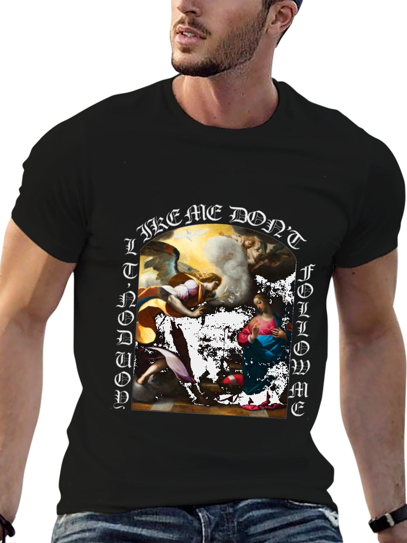 Art Graphic Print Black T-Shirt