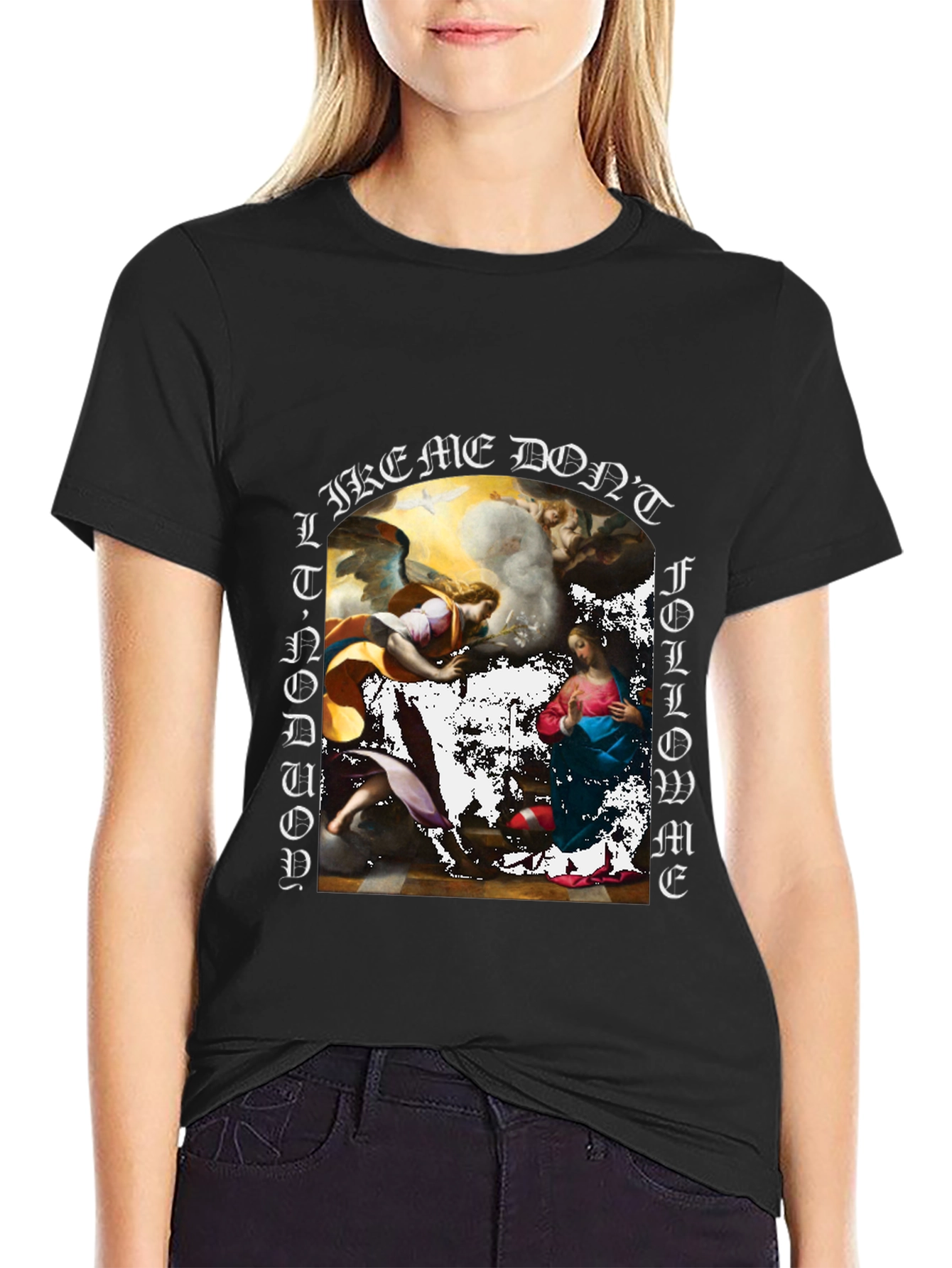 Art Graphic Print Black T-Shirt