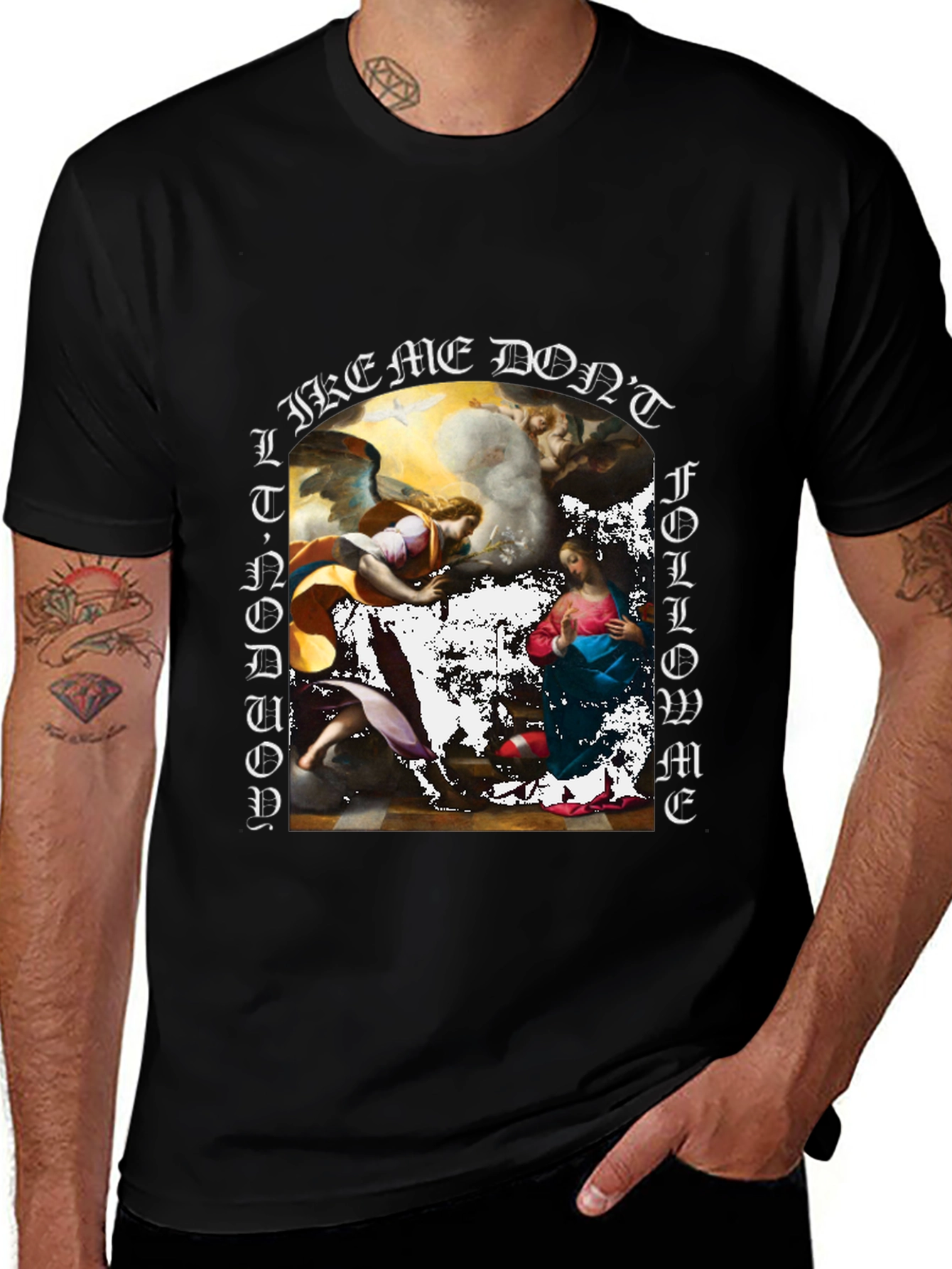 Art Graphic Print Black T-Shirt