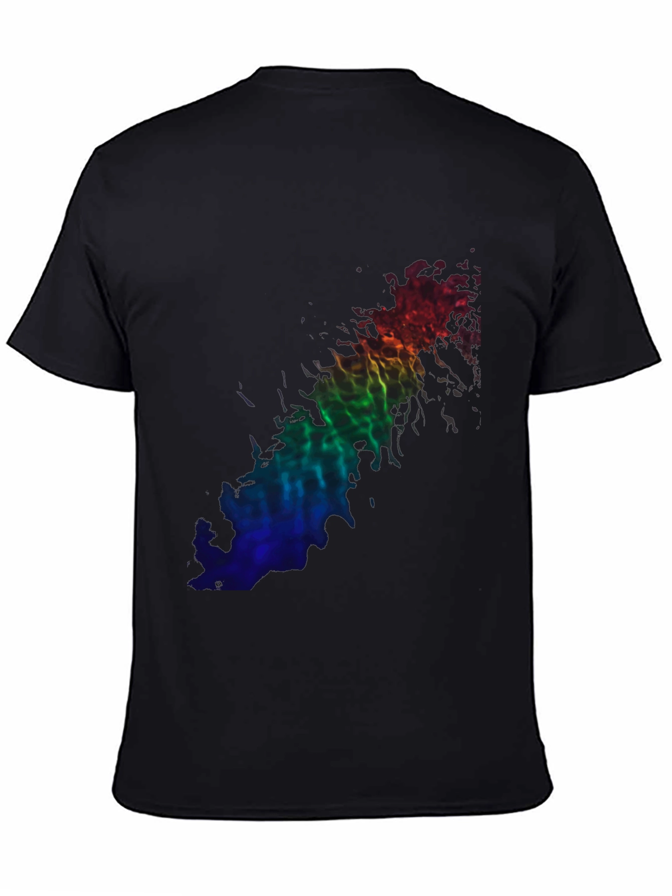 Rainbow Flame Graphic Black T-Shirt