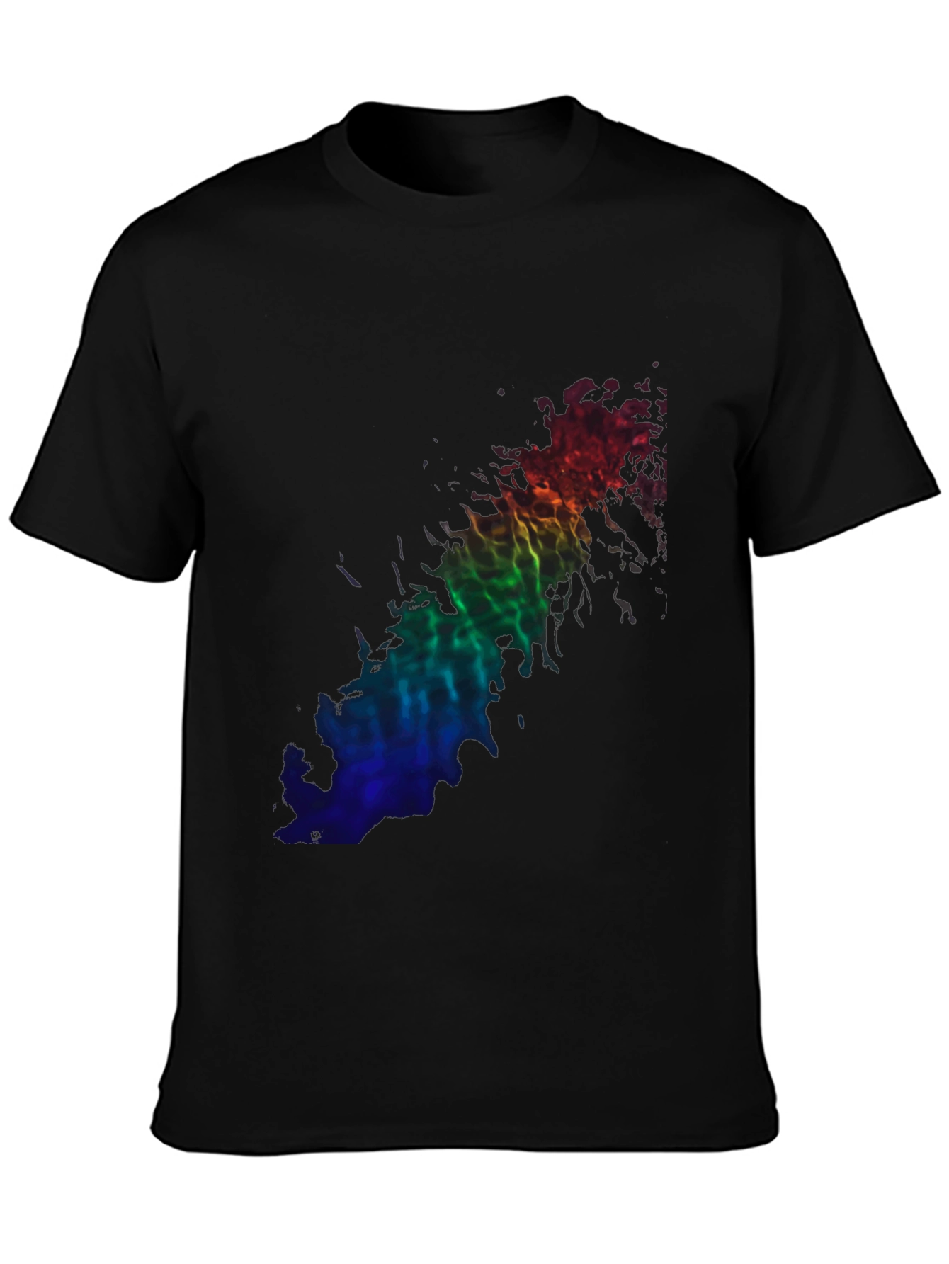 Rainbow Flame Graphic Black T-Shirt