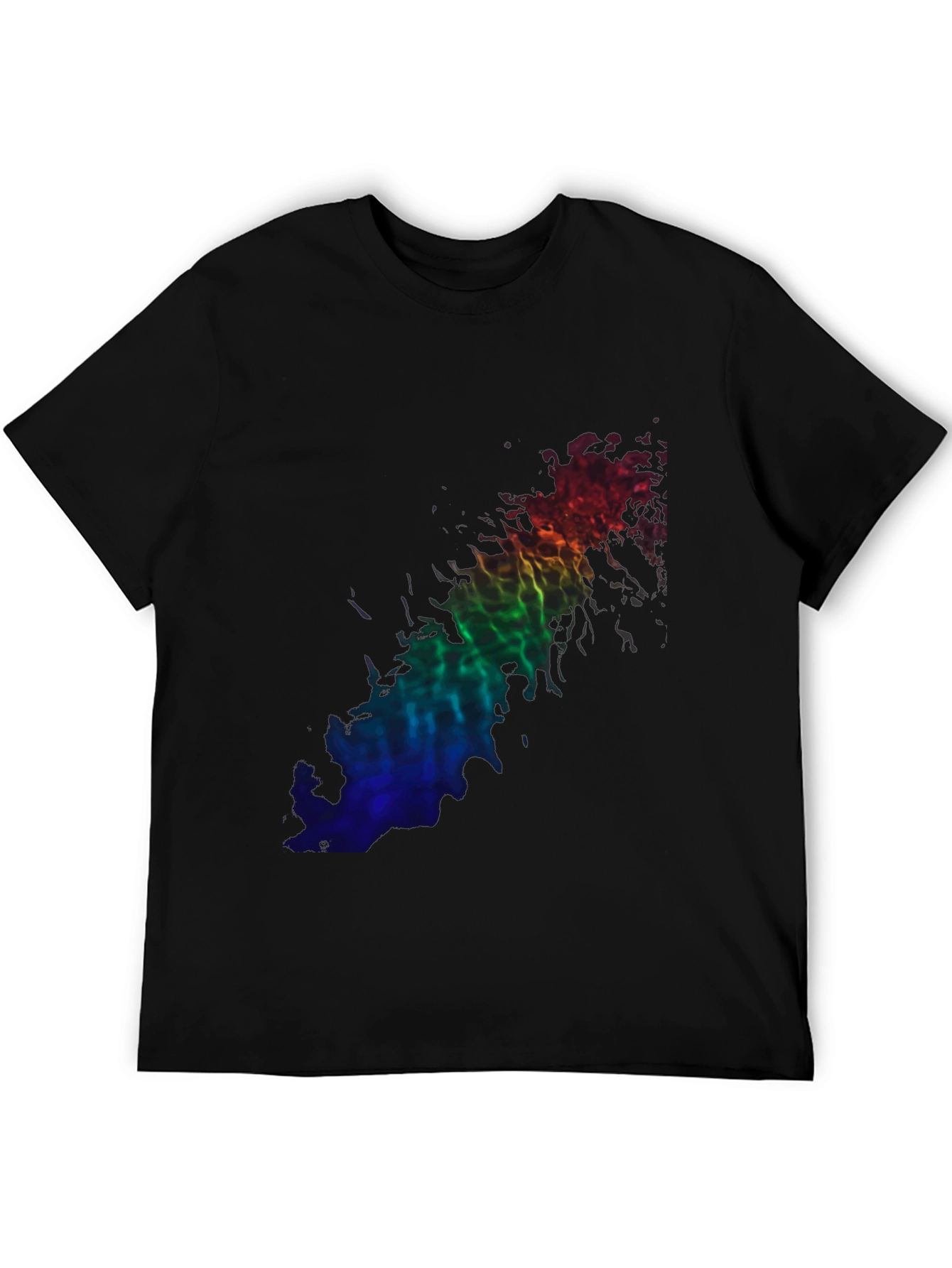 Rainbow Flame Graphic Black T-Shirt