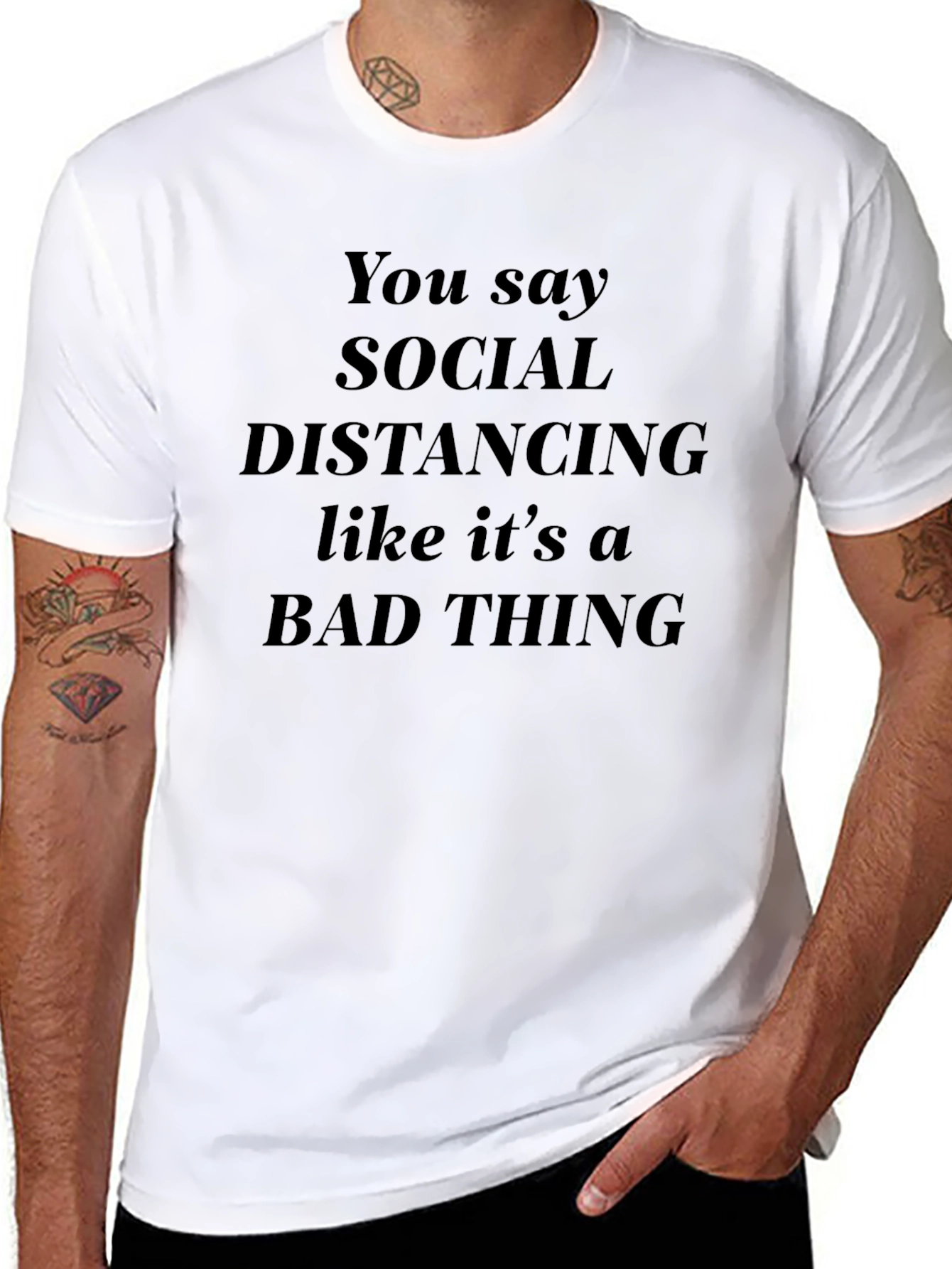 Social Distancing Graphic Tee - Sarcastic Humor