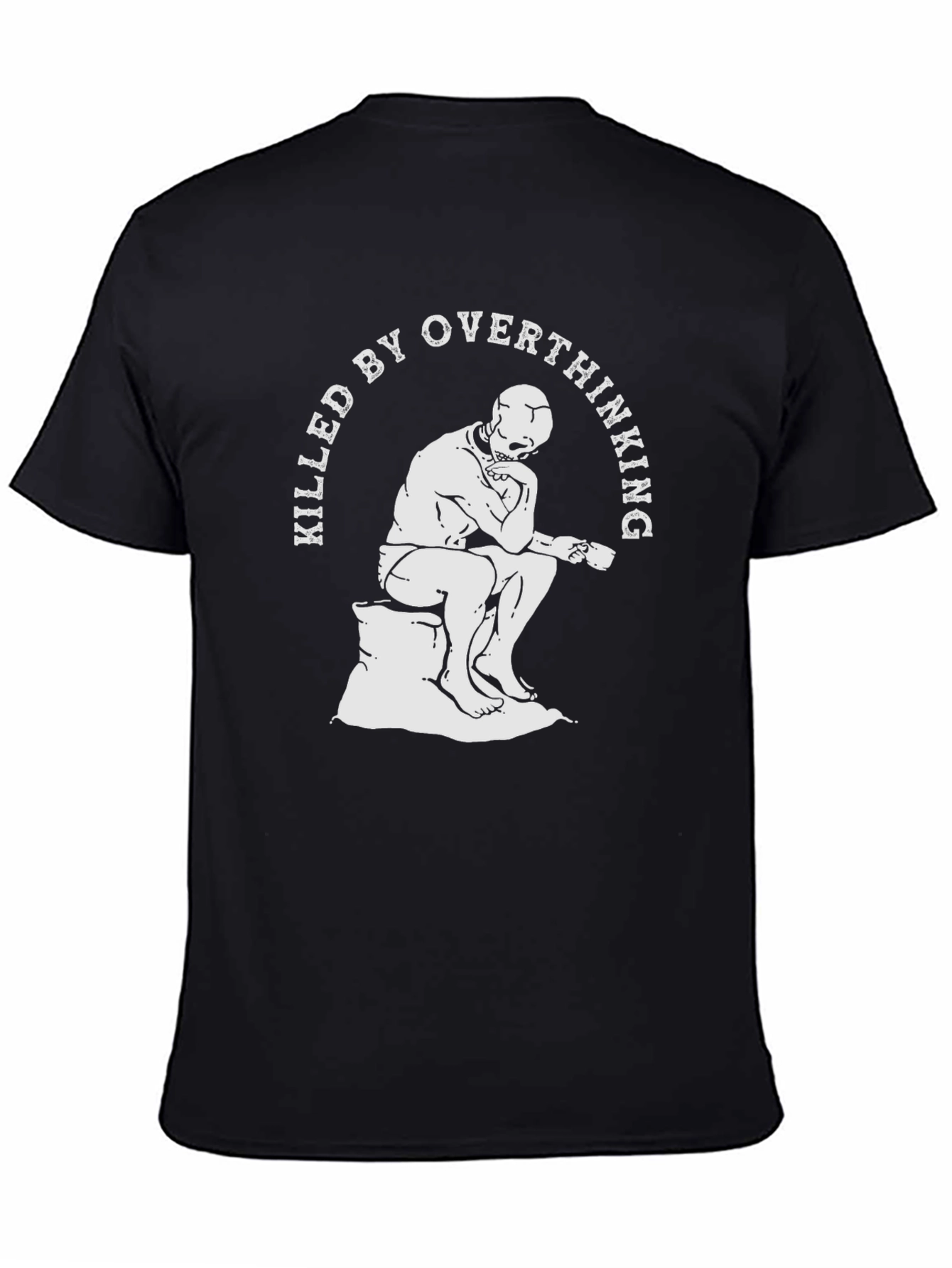 Killed By Overthinking Graphic Tee - Black Cotton T-Shirt