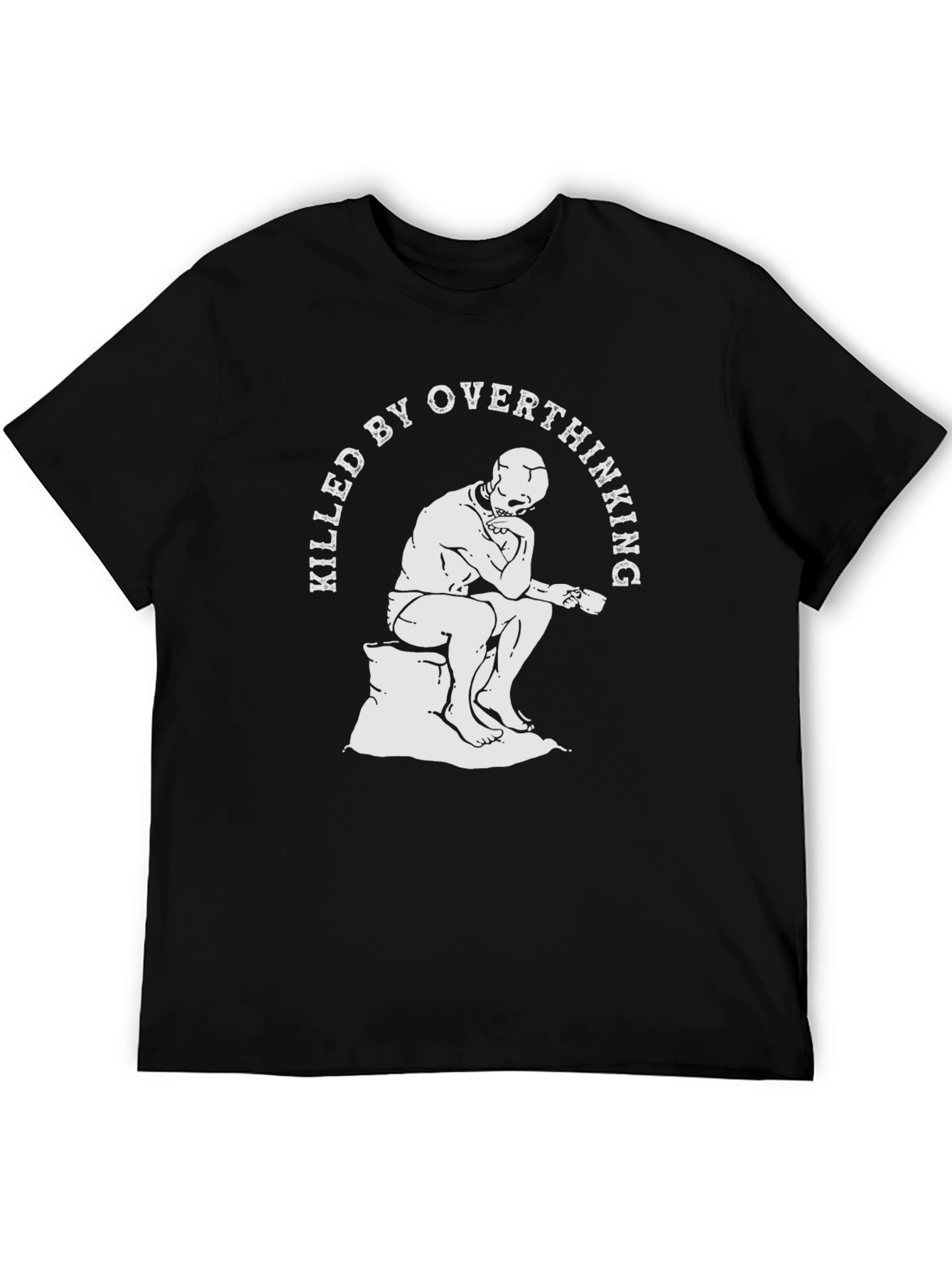 Killed By Overthinking Graphic Tee - Black Cotton T-Shirt