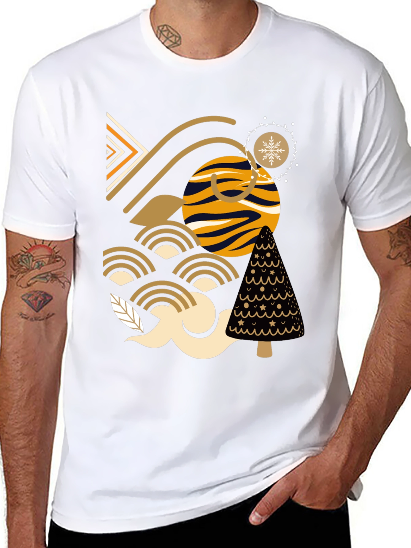 Abstract Geometric Patterned Tee