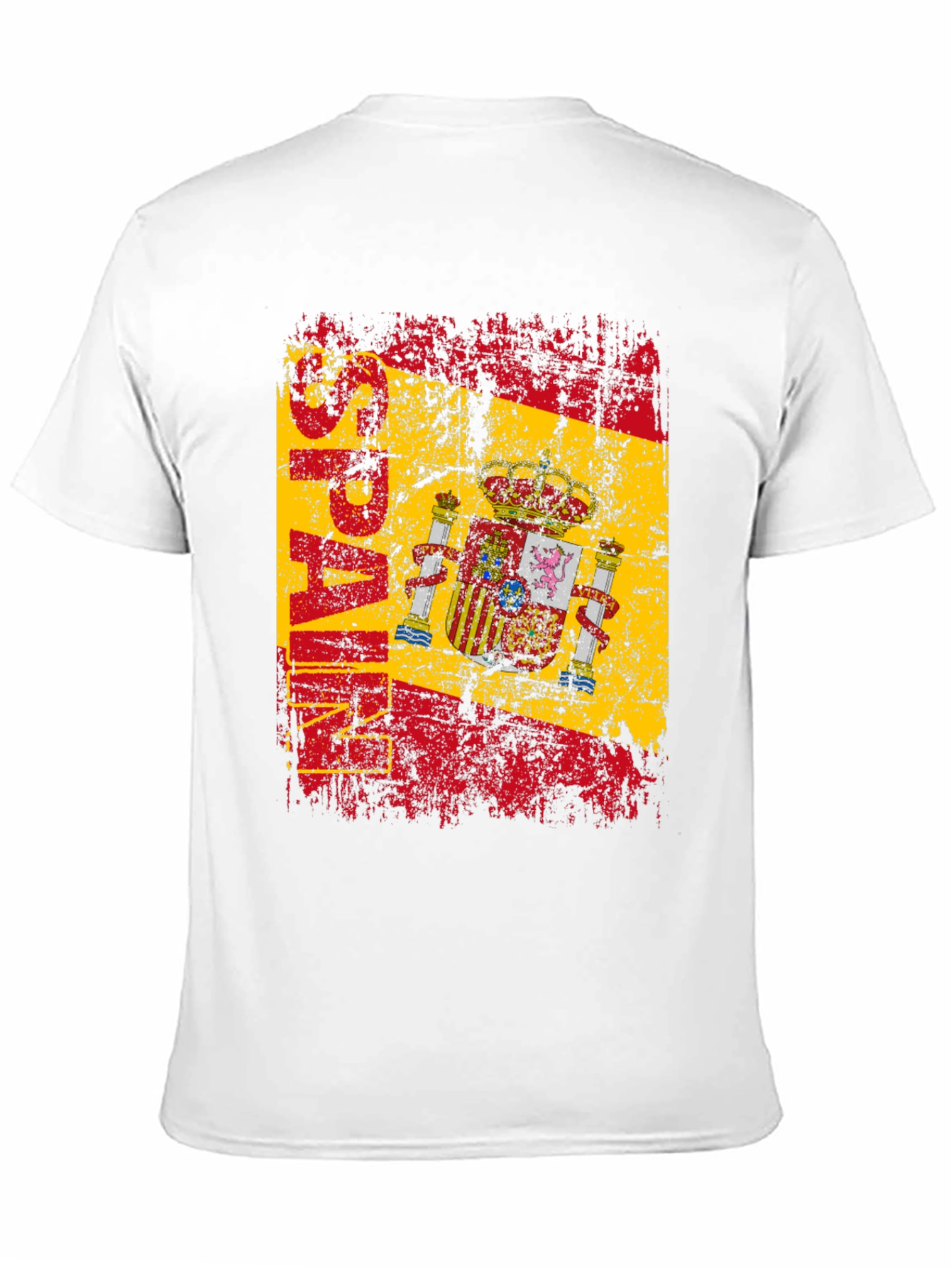 Spain Flag Graphic Print Black T-Shirt