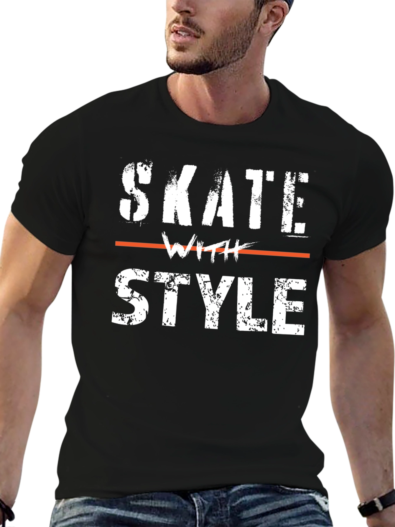 Skate With Style Graphic Tee - Cool Design