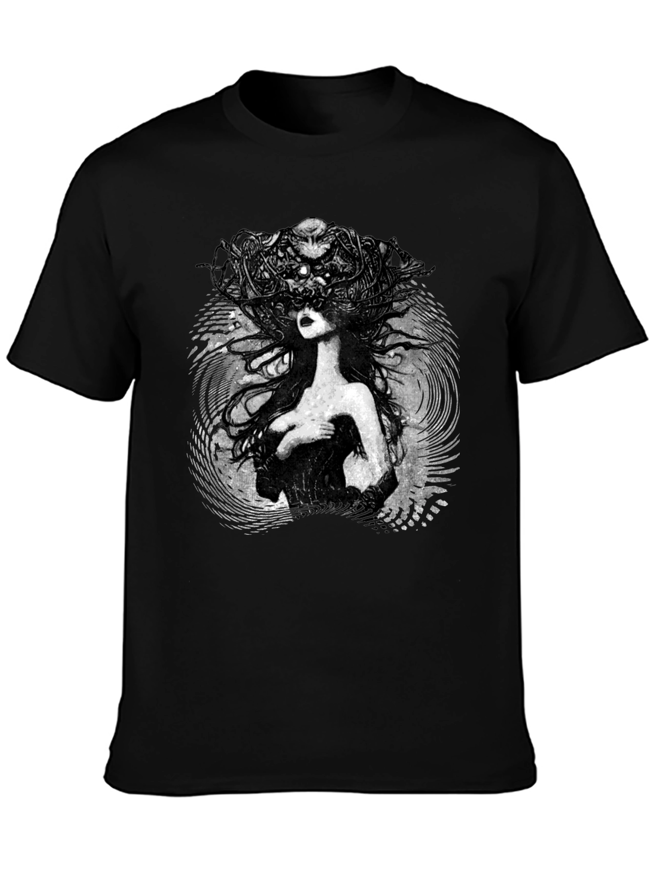 Mystic Woman Graphic Tee - Black Cotton T-Shirt
