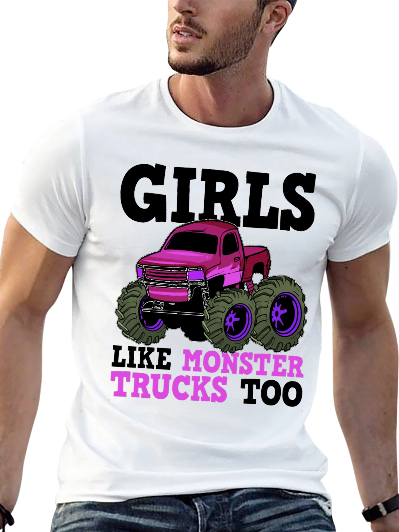 Girls Like Monster Trucks Too Graphic T-Shirt