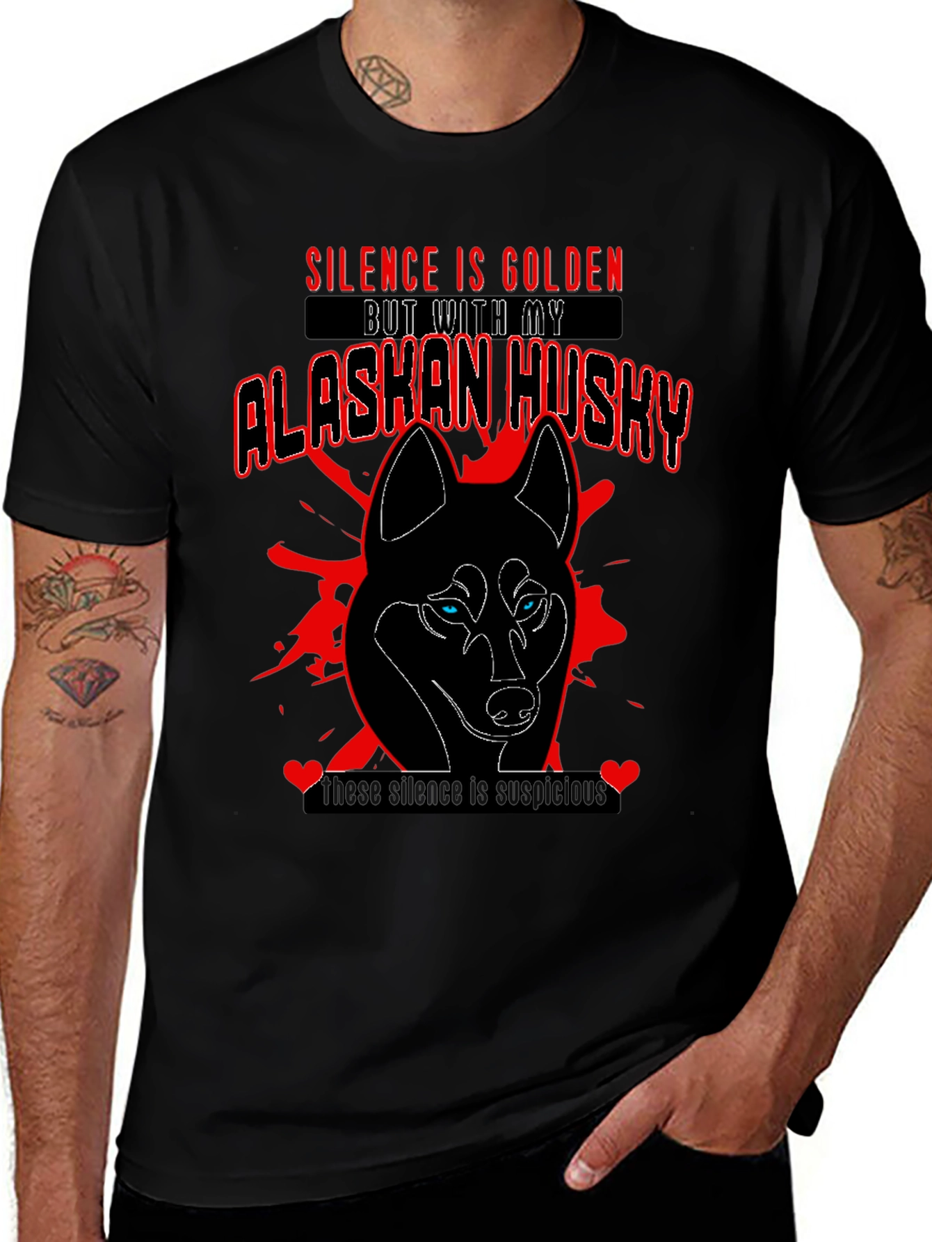 Alaskan Husky Graphic Tee - Silence Is Golden