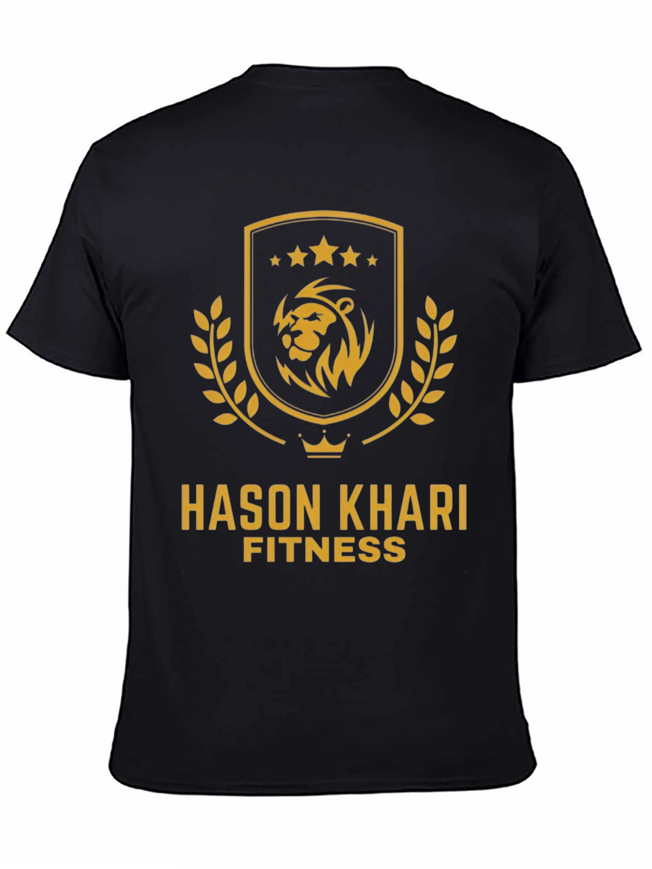 Hason Khari Fitness Black T-Shirt with Lion Logo