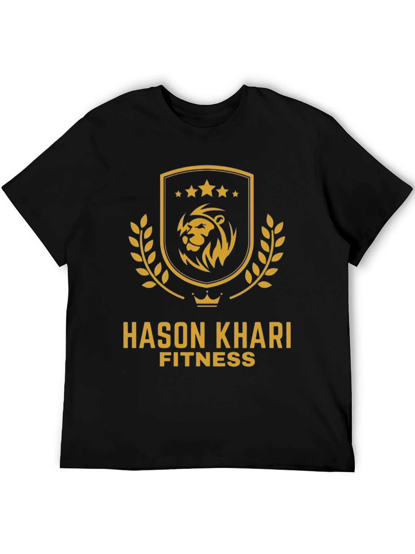 Hason Khari Fitness Black T-Shirt with Lion Logo