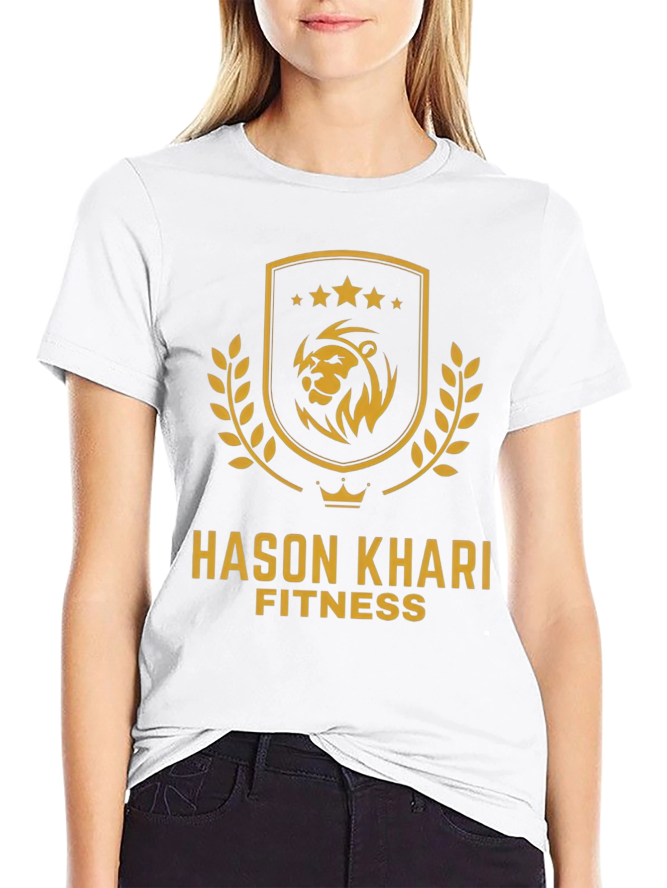 Hason Khari Fitness Black T-Shirt with Lion Logo