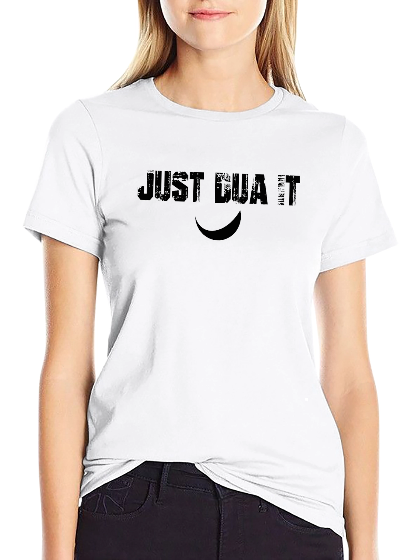 Just Dua It Black Graphic Tee - Religious Inspired