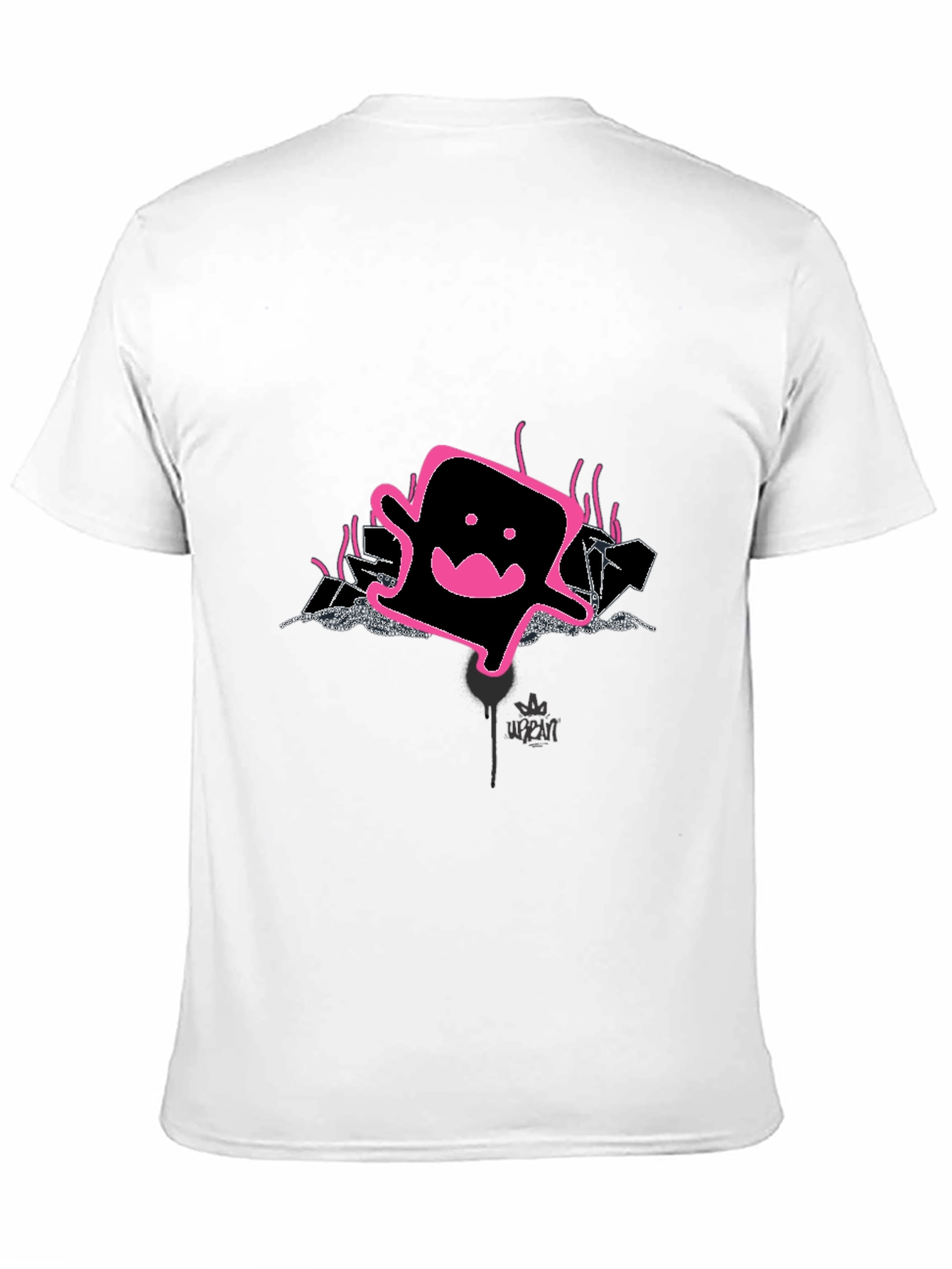 Cool Graphic Print Tee - Pink Ghost Design