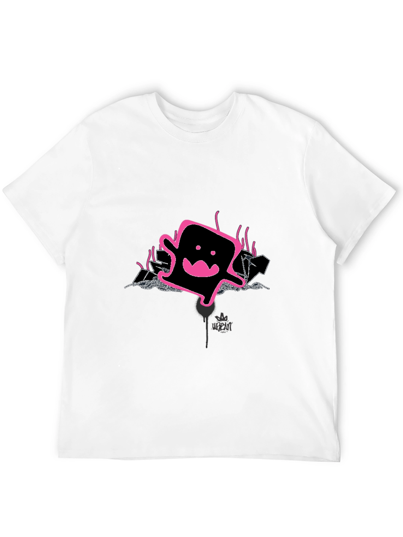 Cool Graphic Print Tee - Pink Ghost Design
