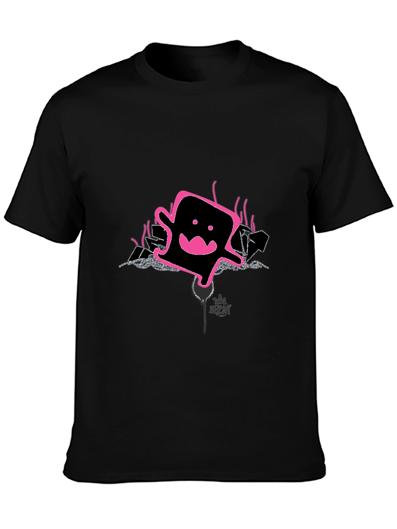 Cool Graphic Print Tee - Pink Ghost Design