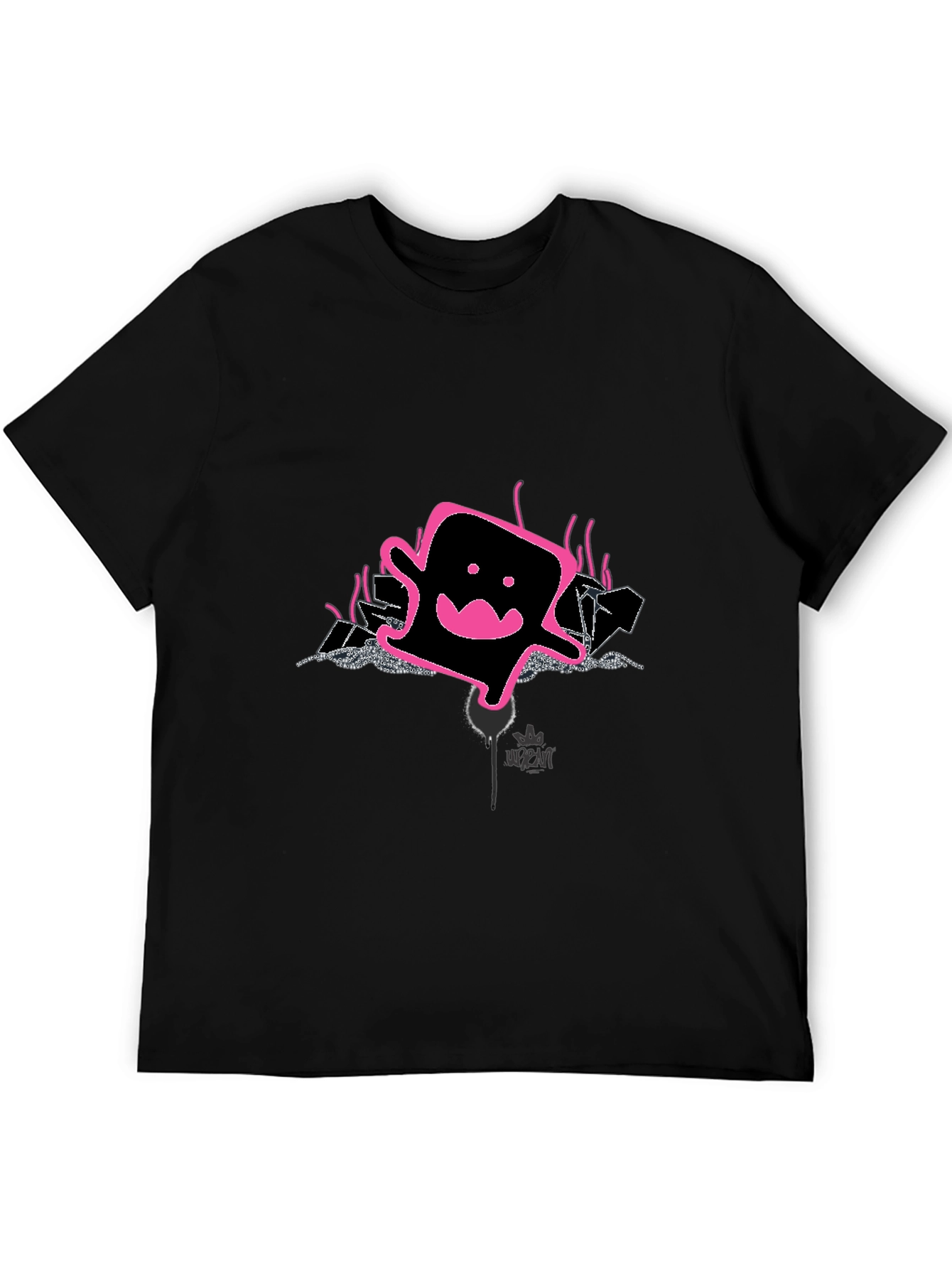 Cool Graphic Print Tee - Pink Ghost Design