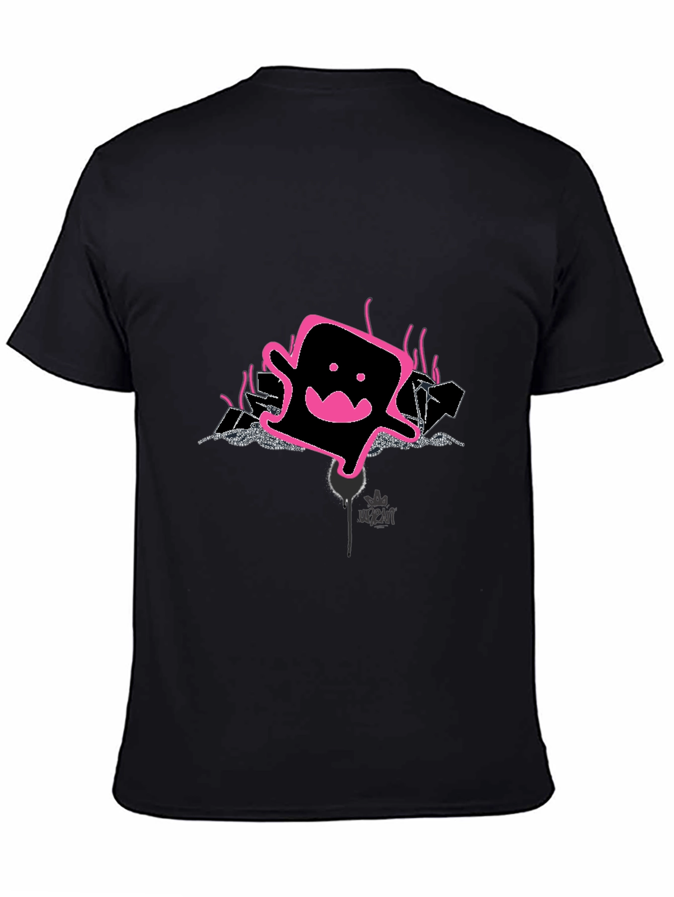 Cool Graphic Print Tee - Pink Ghost Design