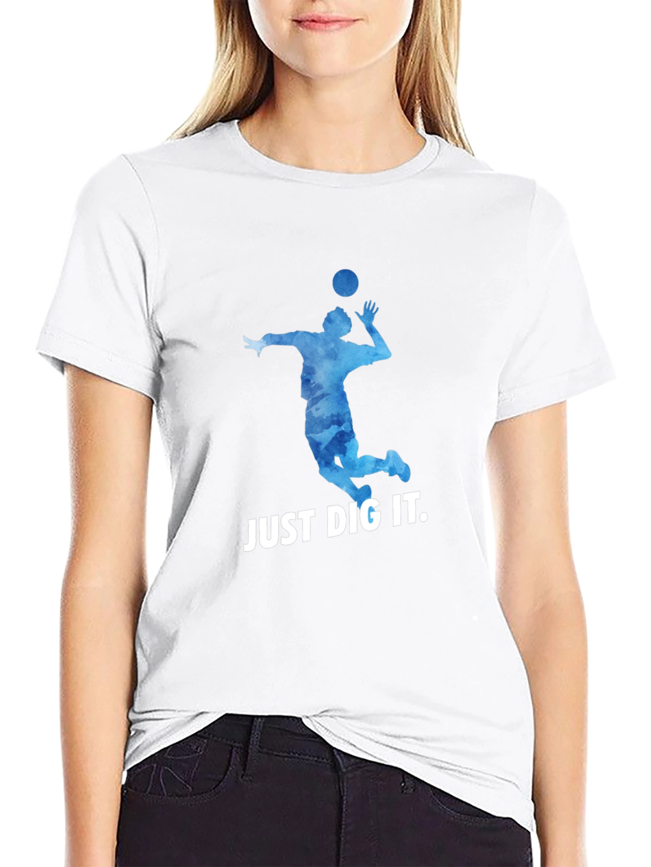 Volleyball Just Dig It Black T-Shirt