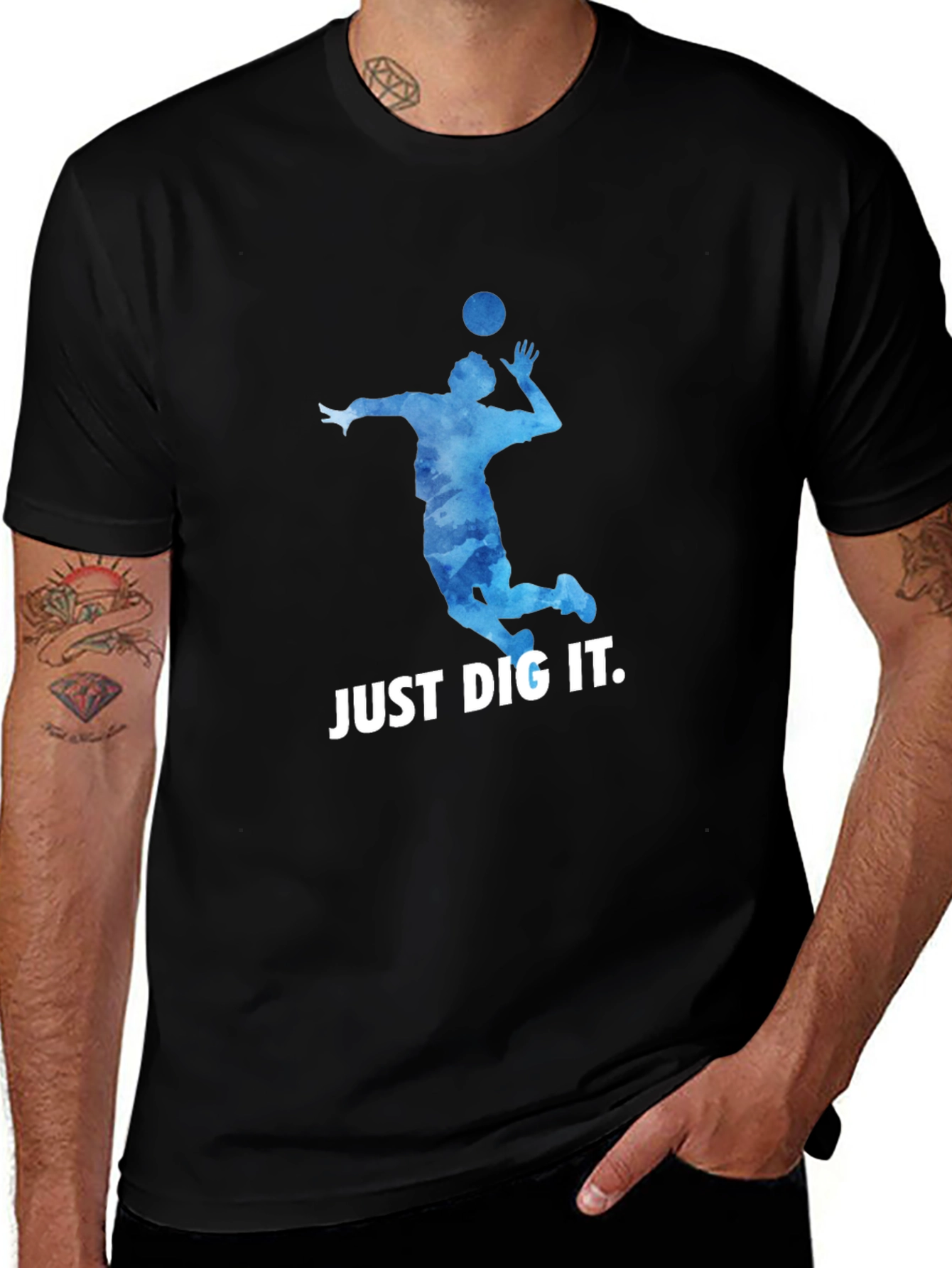 Volleyball Just Dig It Black T-Shirt