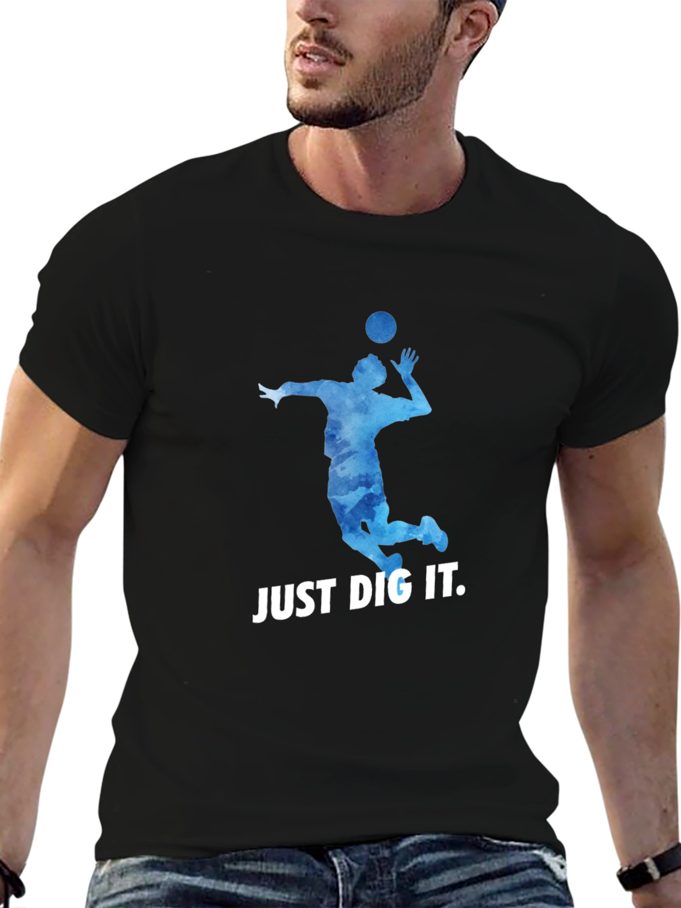 Volleyball Just Dig It Black T-Shirt