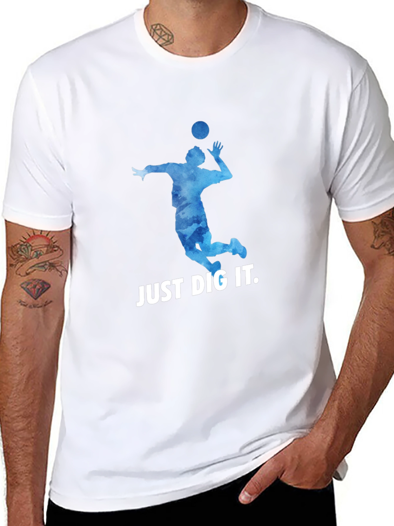 Volleyball Just Dig It Black T-Shirt