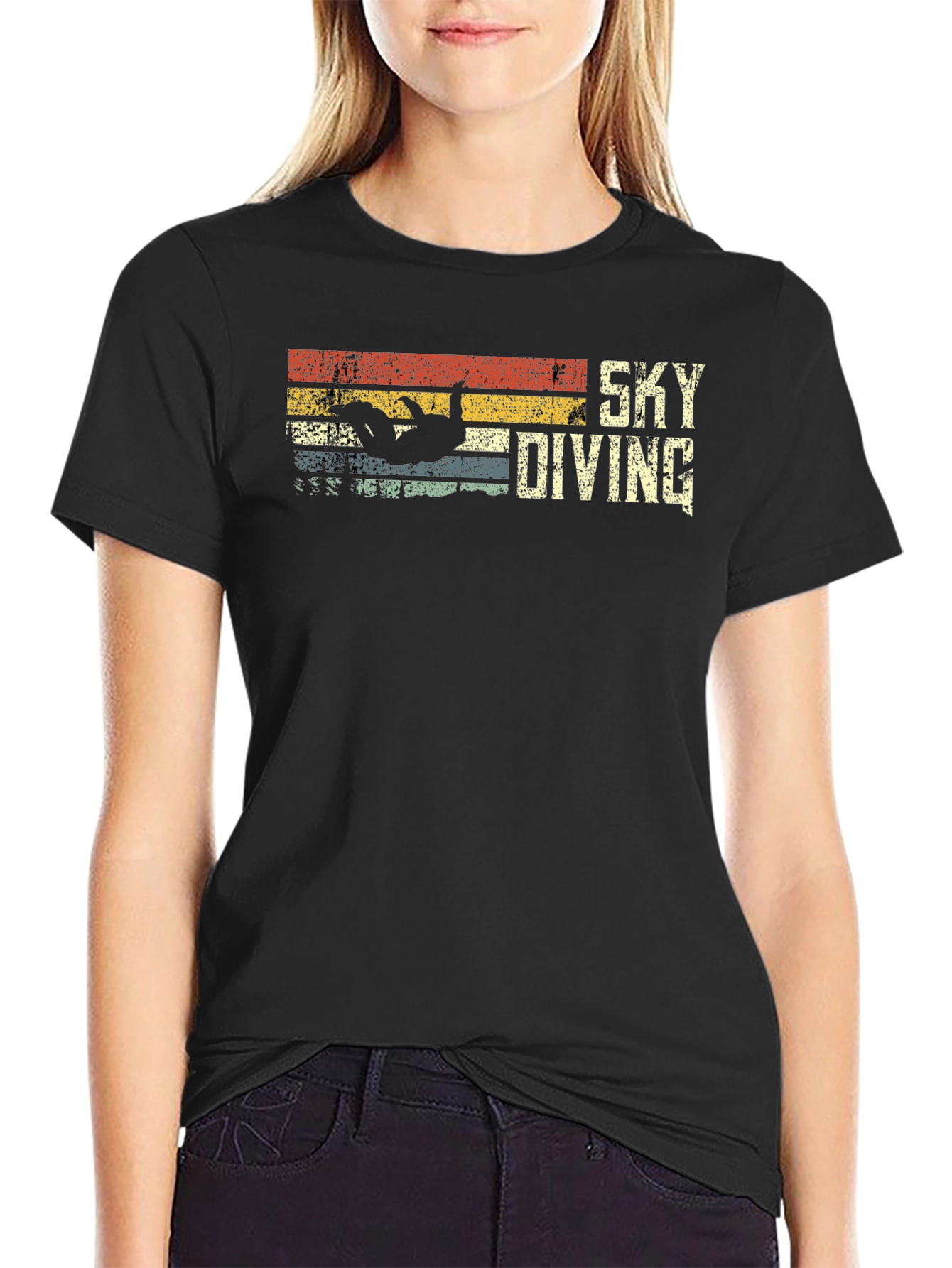 Skydiving Retro Graphic T-Shirt